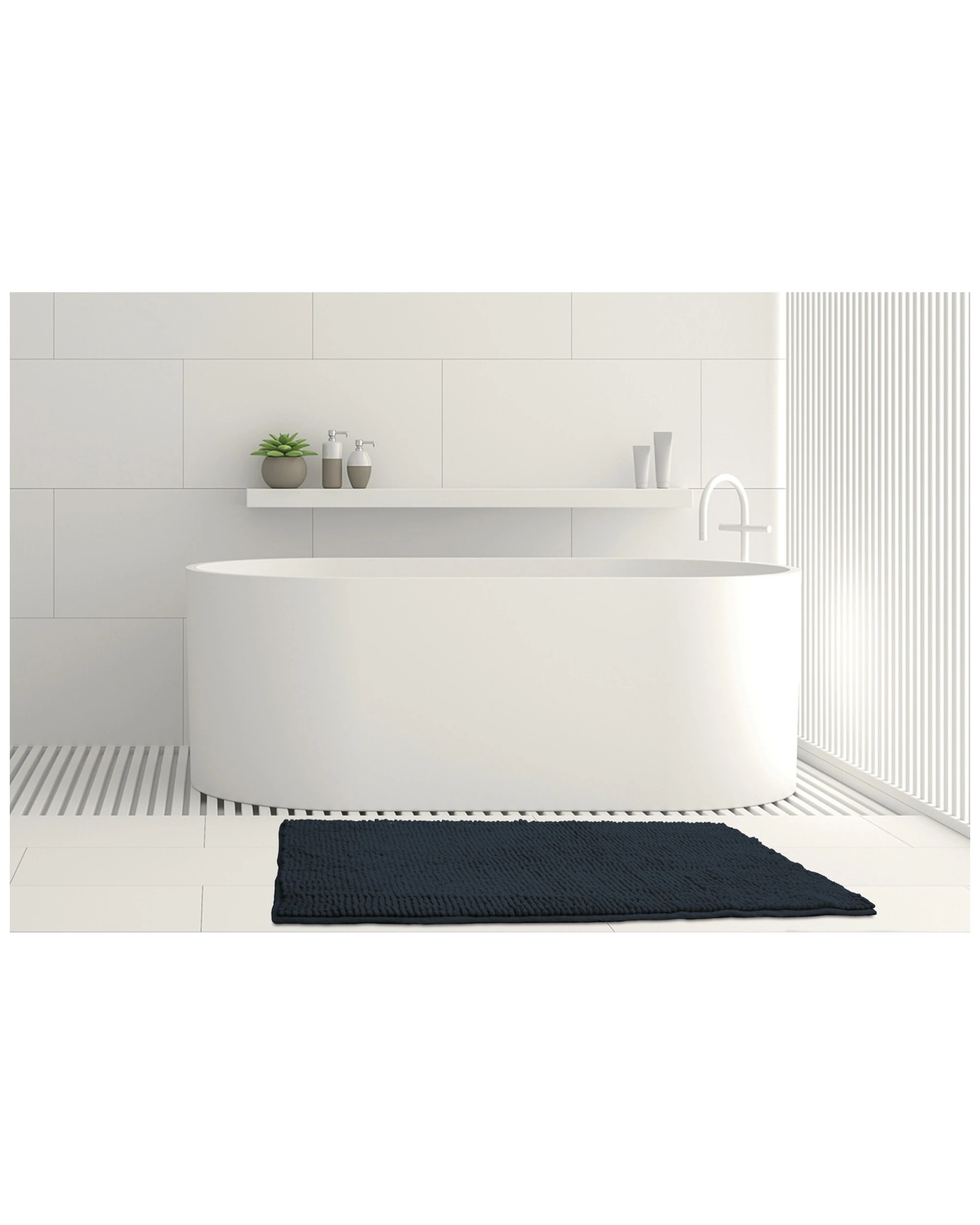 1 ARDOR Algodon Toggle Bath Mat 50 x 100cm Polyester Absorbent Fast Drying, 1 of 3