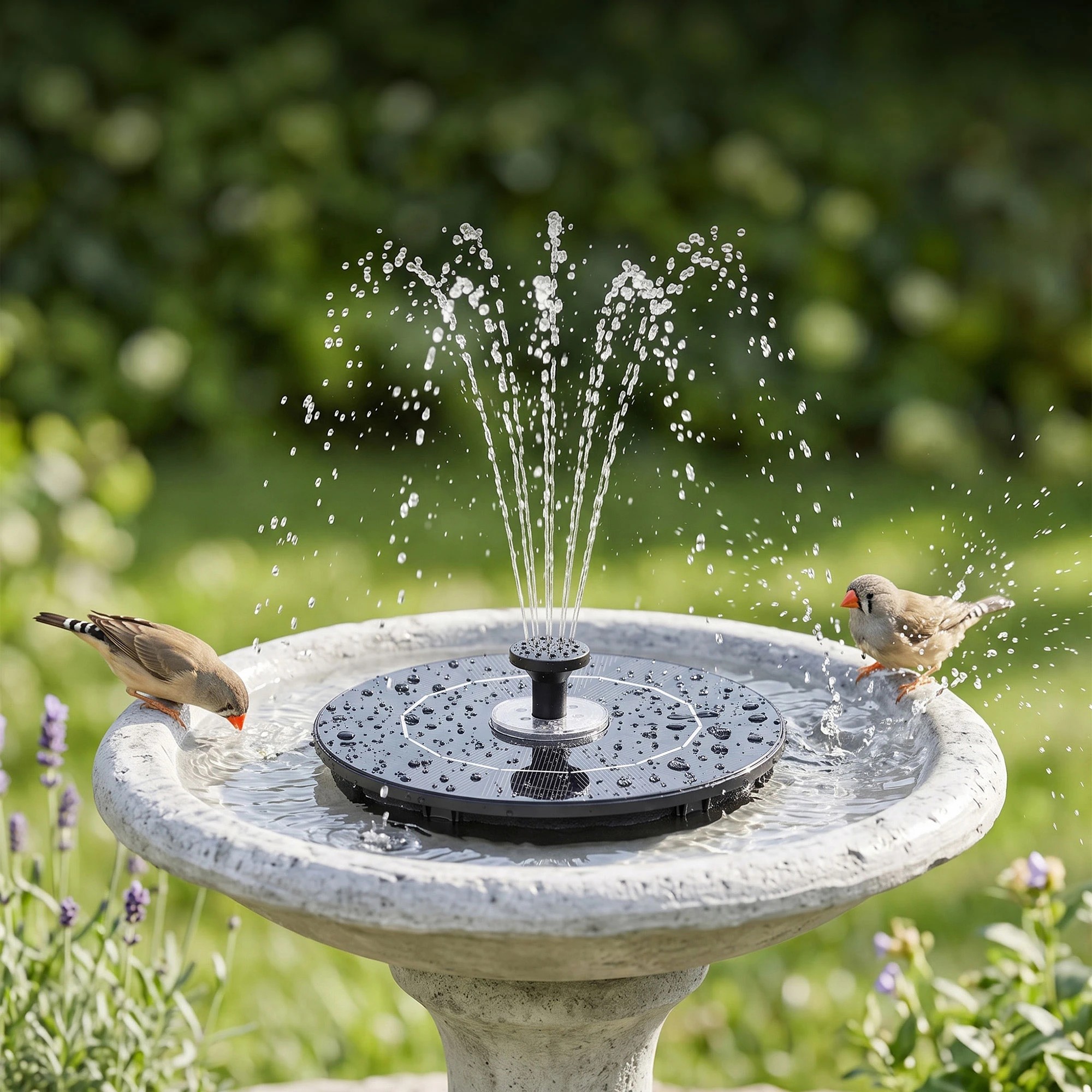 8 Gardeon Solar Fountain Pump Bird Bath LED Lights 165 L/h Flow 17cm - Black, 8 of 9
