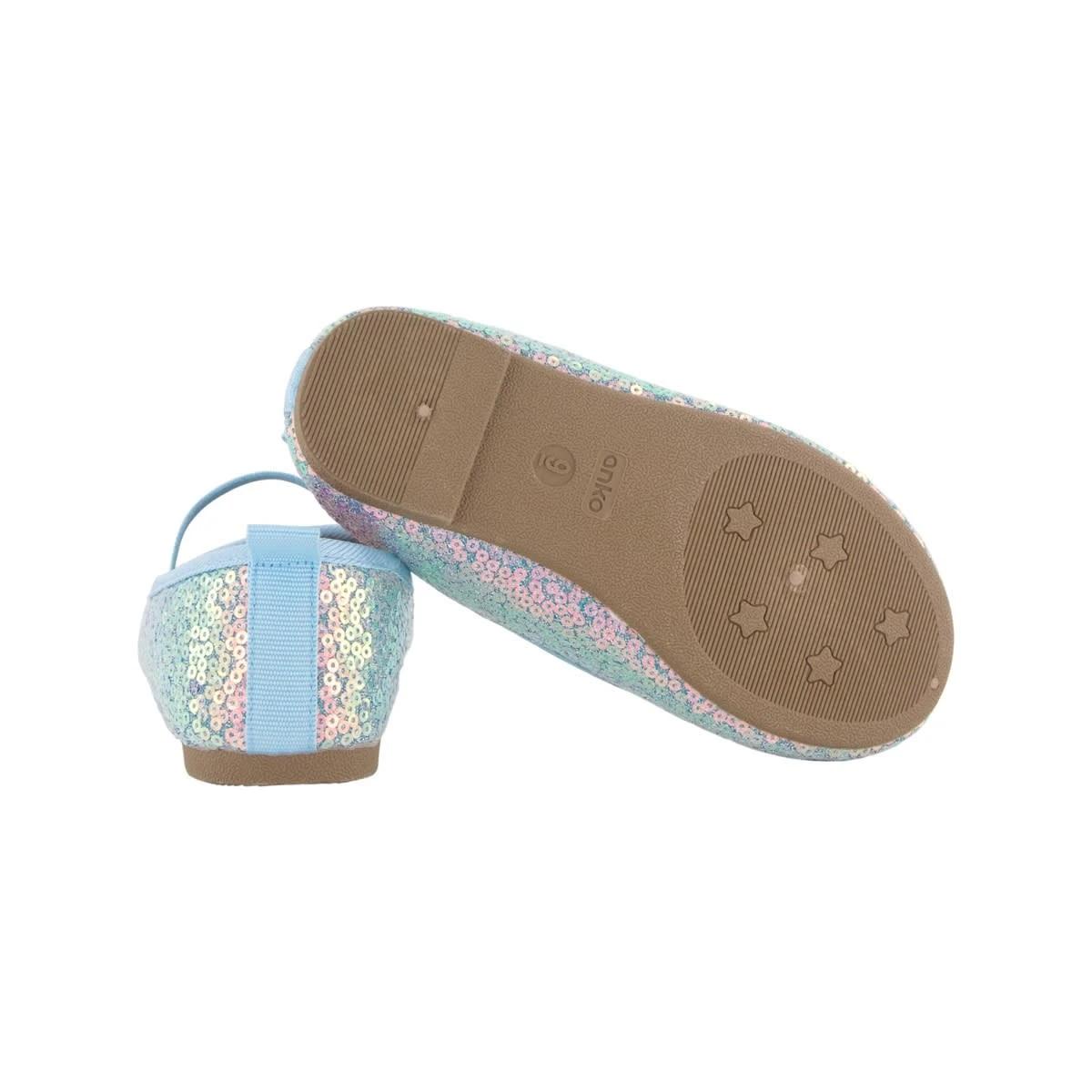 5 Junior Sequin Flats AQUA SEQUIN, 5 of 5