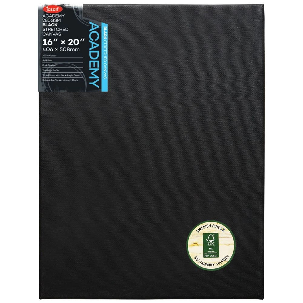 1 Jasart Stretched Thin Canvas 16 x 20" Black, 1 of 1