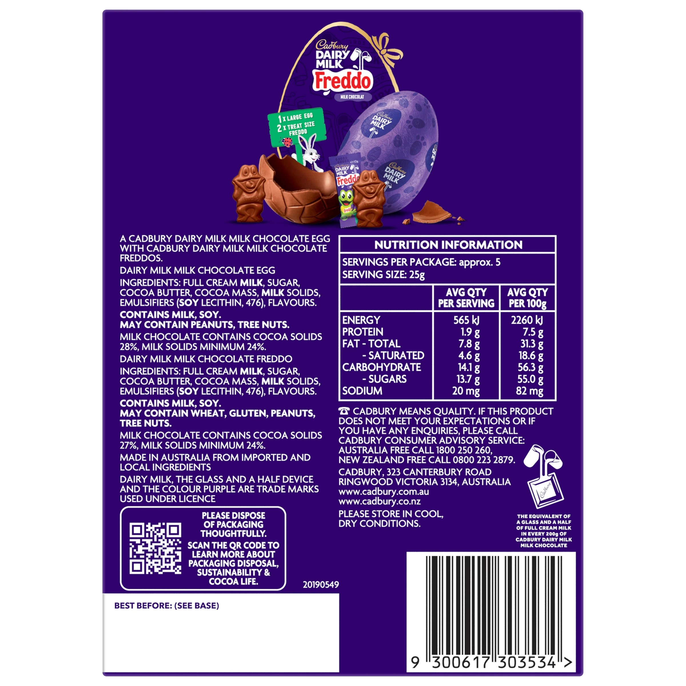 3 Cadbury Dairy Milk Freddo Milk Chocolate Gift Box 124g, 3 of 5