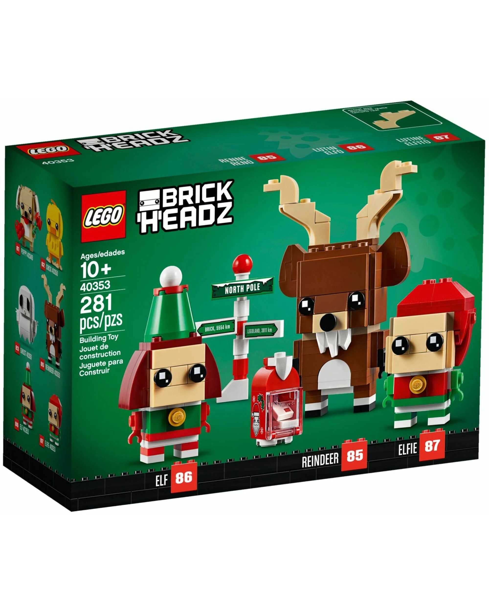 1 LEGO 40353 BrickHeadz Reindeer, Elf & Elfie Holiday Set, 1 of 4
