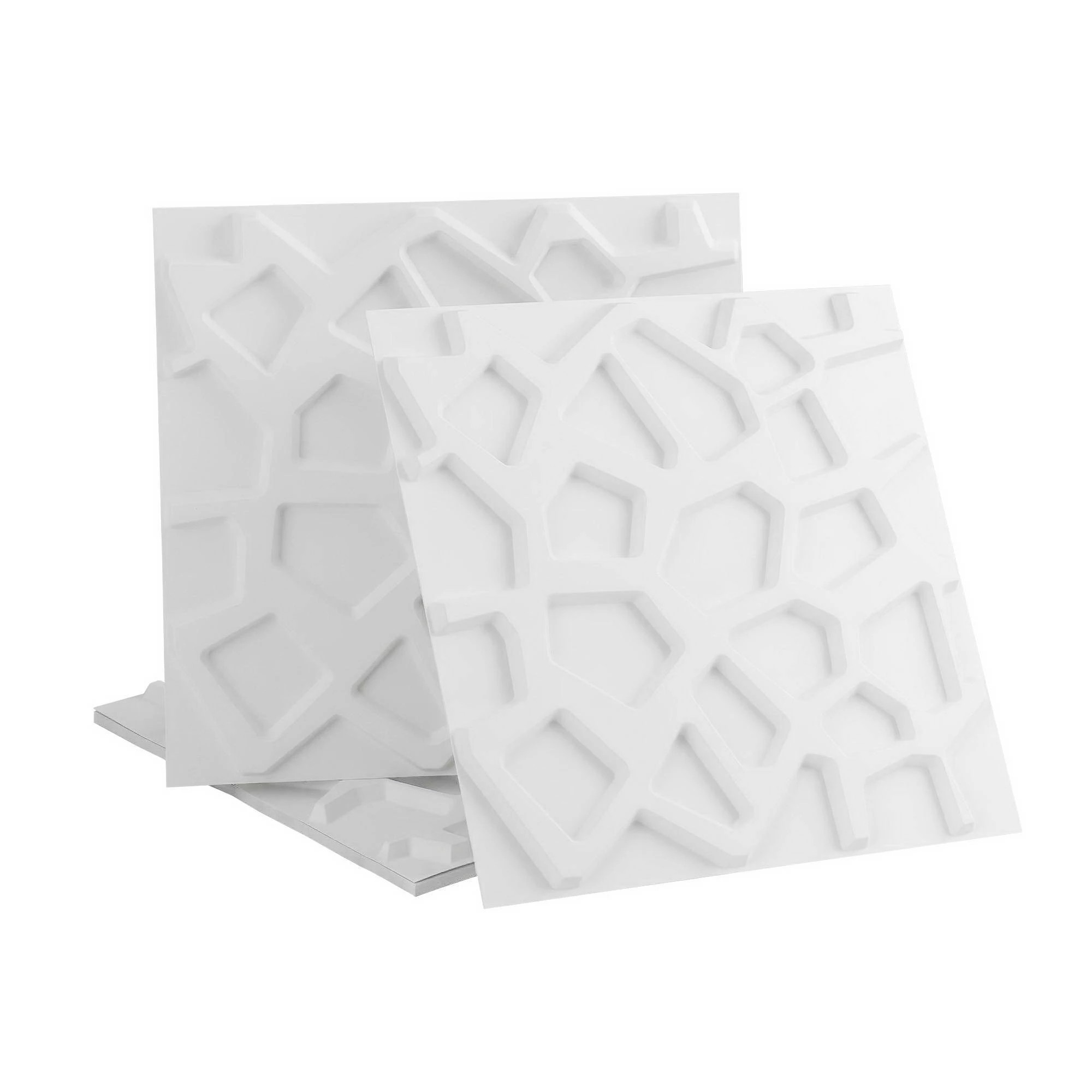 3 Artiss 3D Wall Panels PVC Decorative Panels 50x50cm Set of 15 Feature Wall Poly - White, 3 of 8