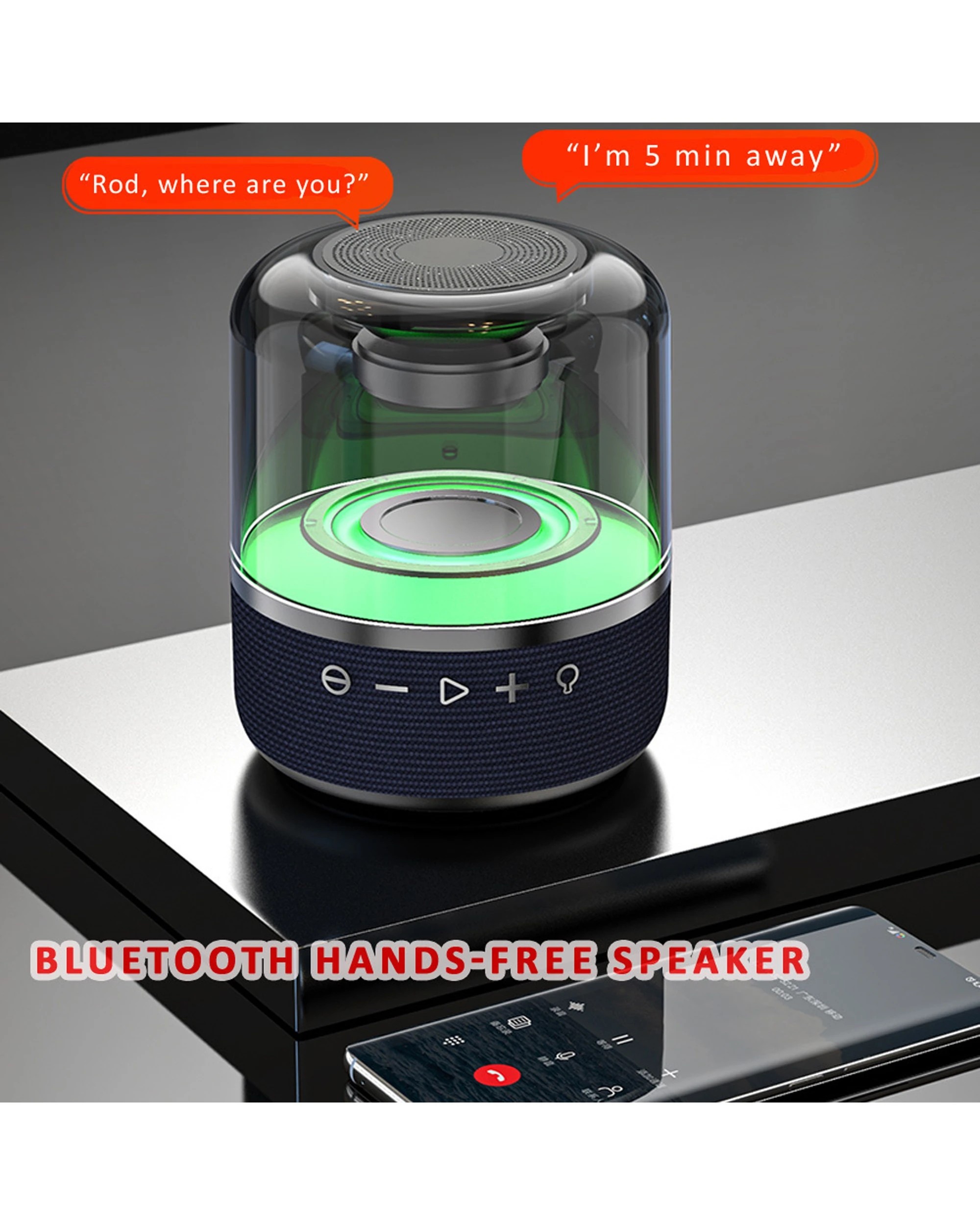 3 Sansai 14.5cm Bluetooth RGB Colourful Wireless Speaker 20W Music Audio - Clear, 3 of 3