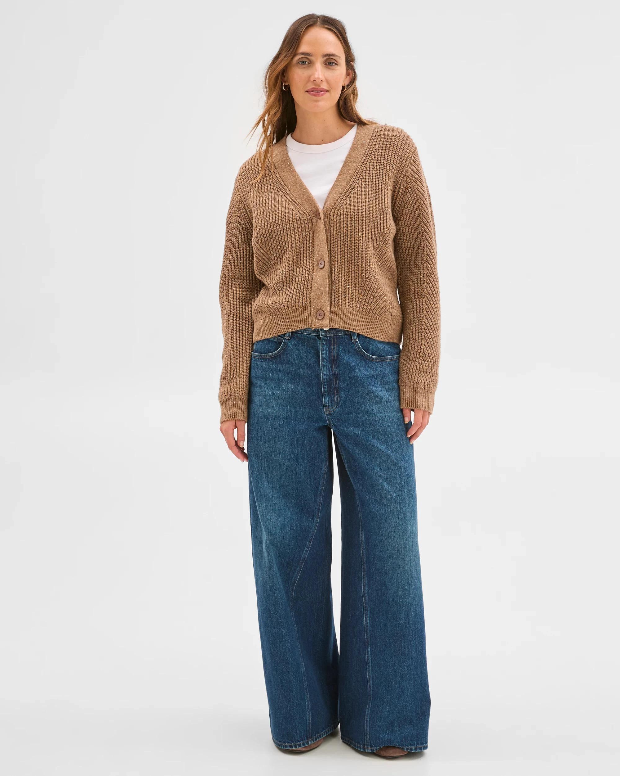 2 Target Woman Australian Cotton Blend V-Neck Knit Cardigan PARTRIDGE, 2 of 8