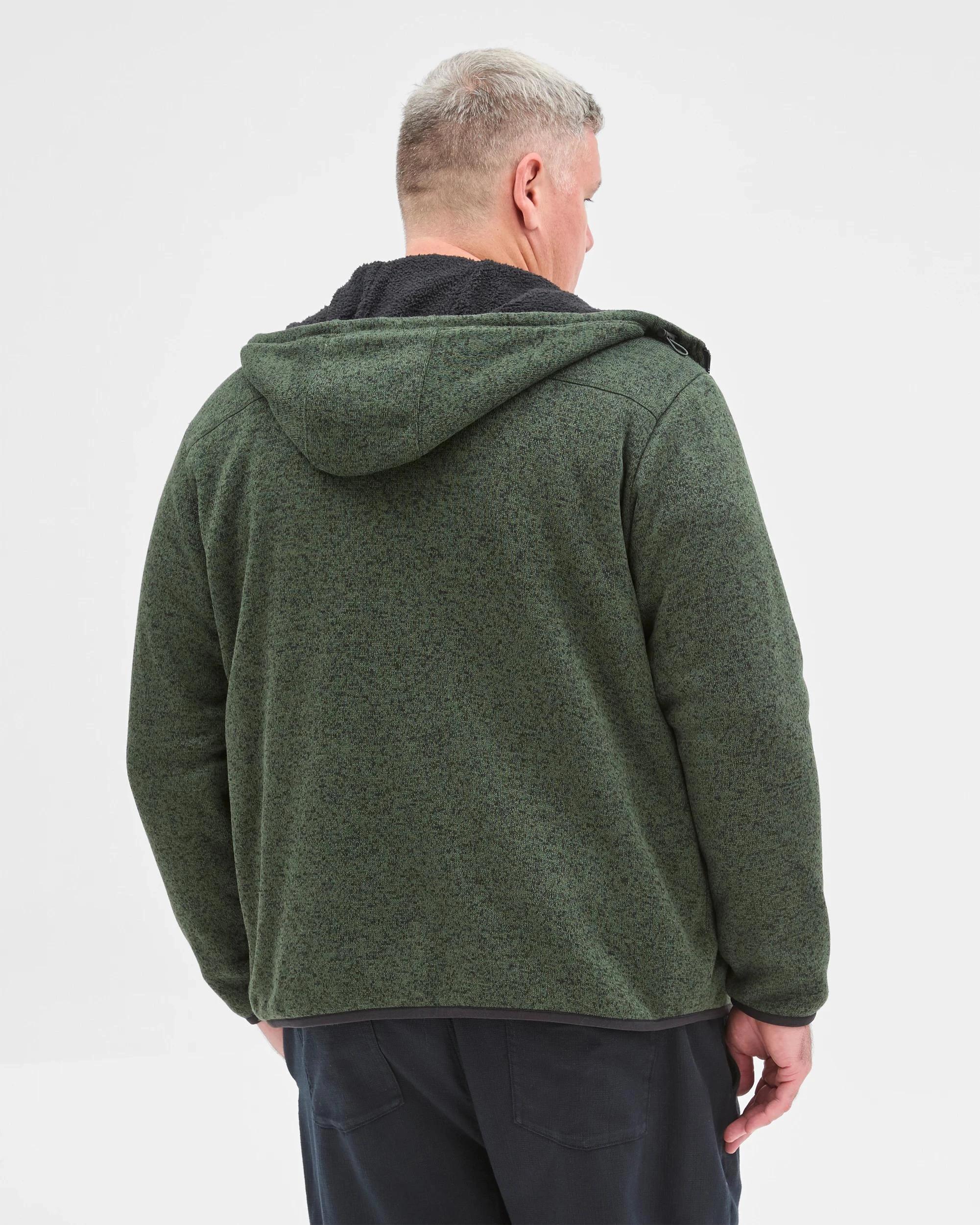 4 Target Man Plus Size Teddy Zip Through Fleece Hoodie GREEN, 4 of 6