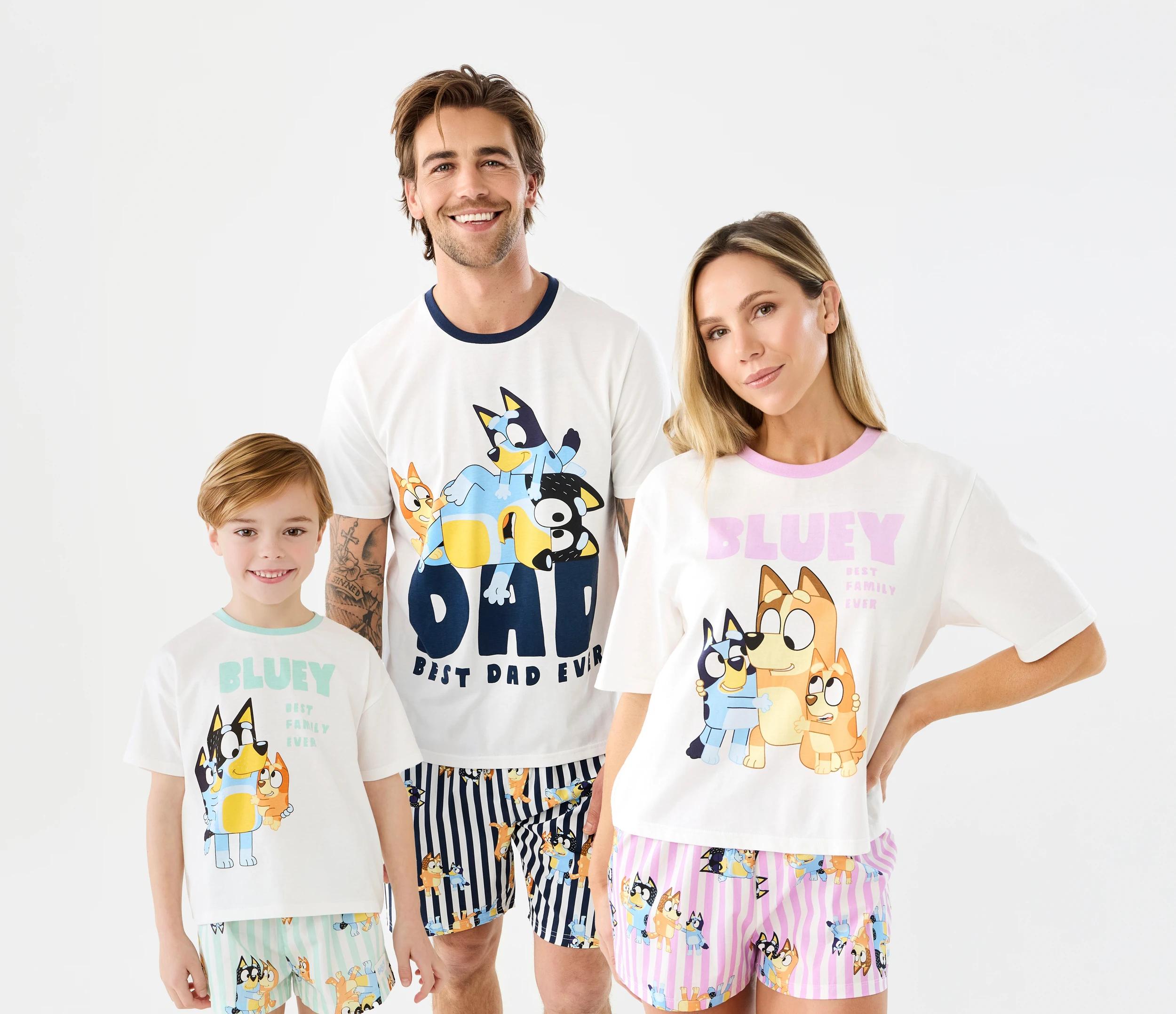 2 Bluey License Short Sleeve Cotton Knit Top and Woven Shorts Family Matching Pyjama Set Bluey, 2 of 9