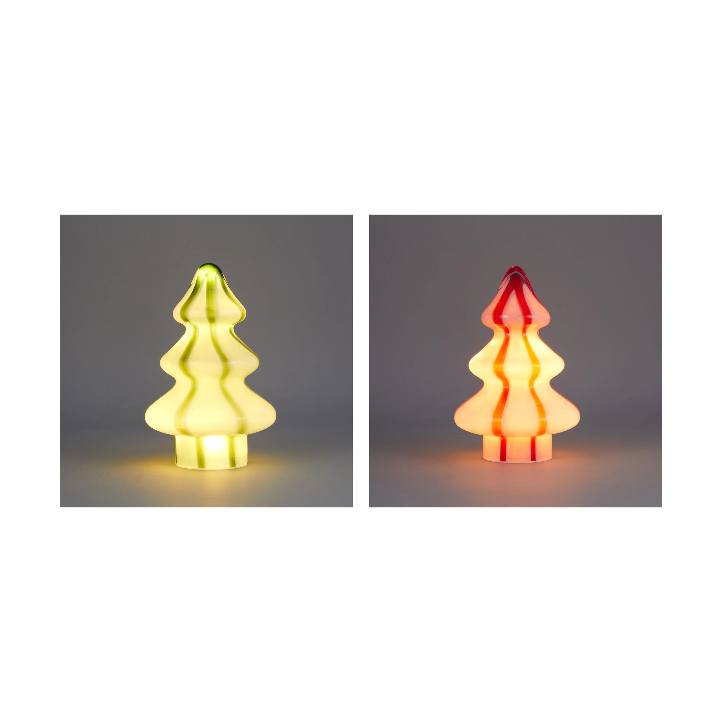 1 Light Up Glass Stripe Tree - Assorted, 1 of 3