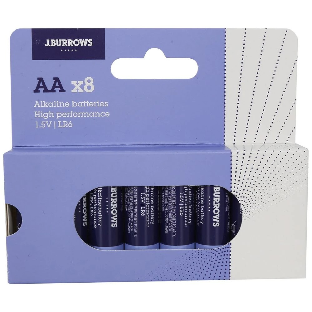 1 J.Burrows AA Batteries 8 Pack, 1 of 6