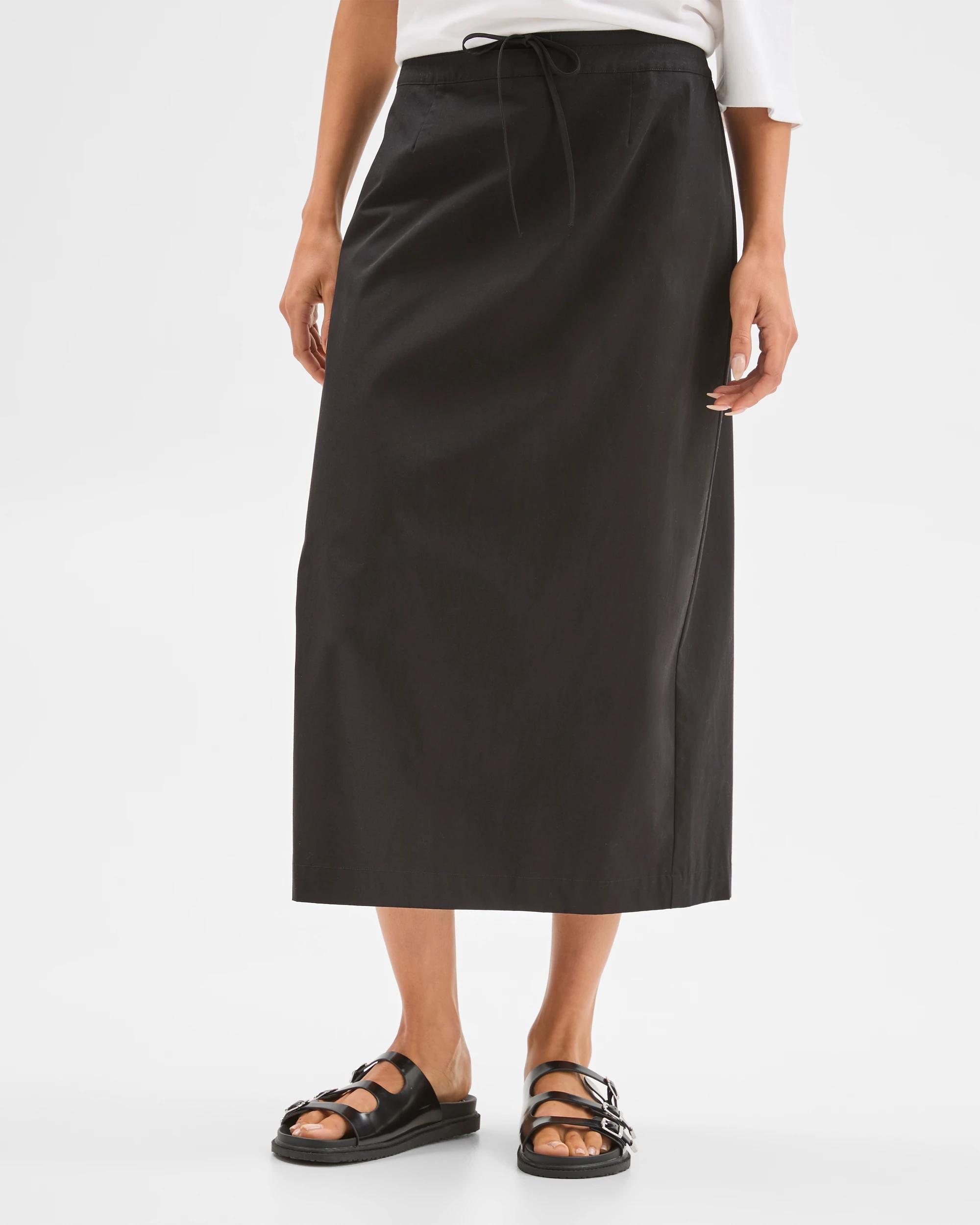 3 Lily Loves Australian Cotton Pencil Skirt TRUE BLACK, 3 of 6