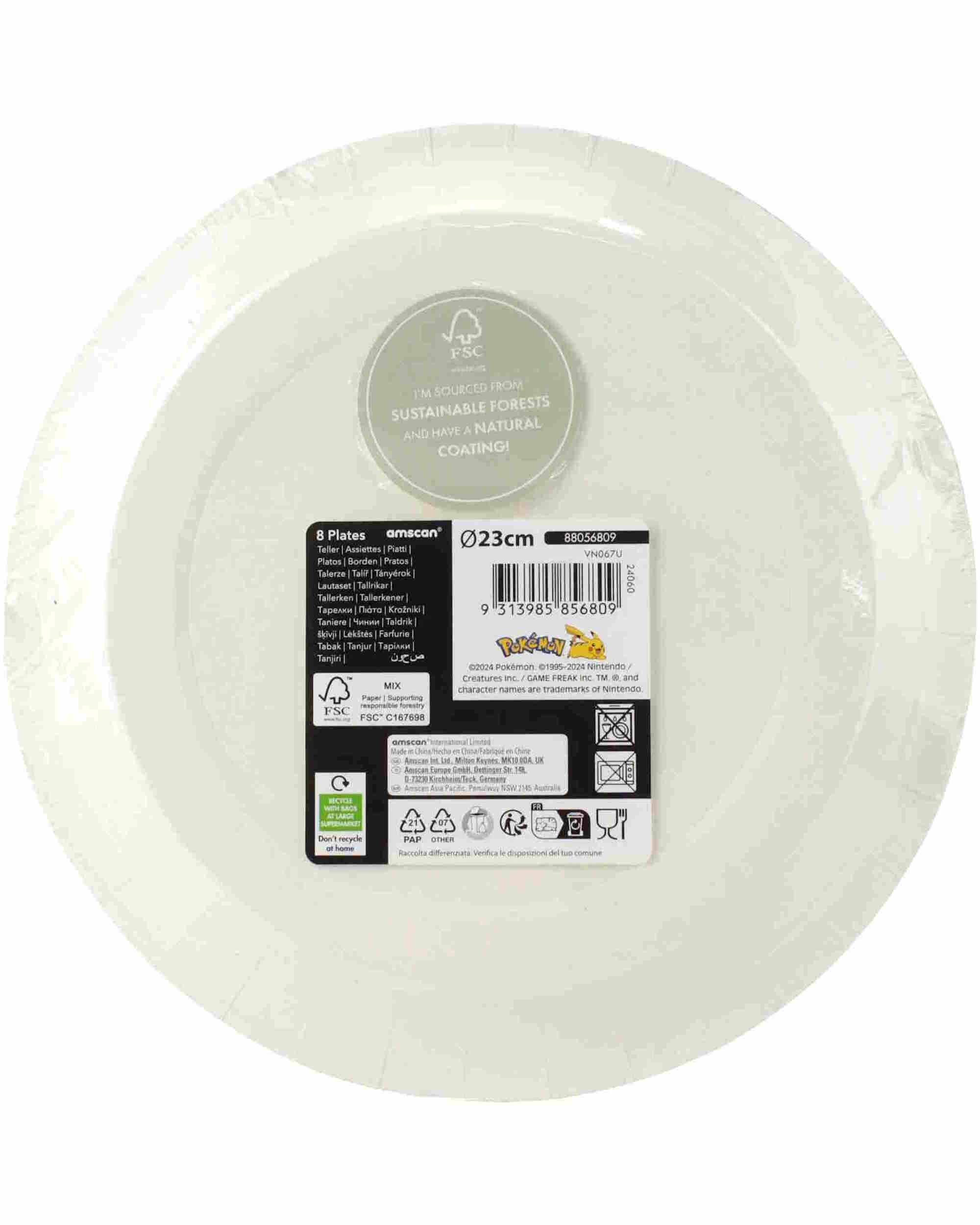 2 Pokemon Pokemon Classic Large Paper Plates Pack of 8, 2 of 2