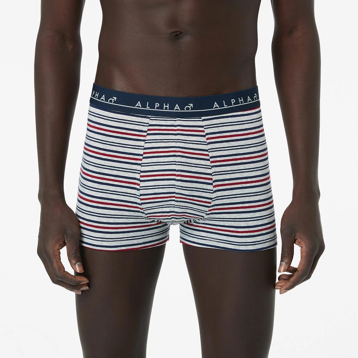 6 5 Pack Stripe and Plain Trunks RED NAVY GREY MULTI, 6 of 10