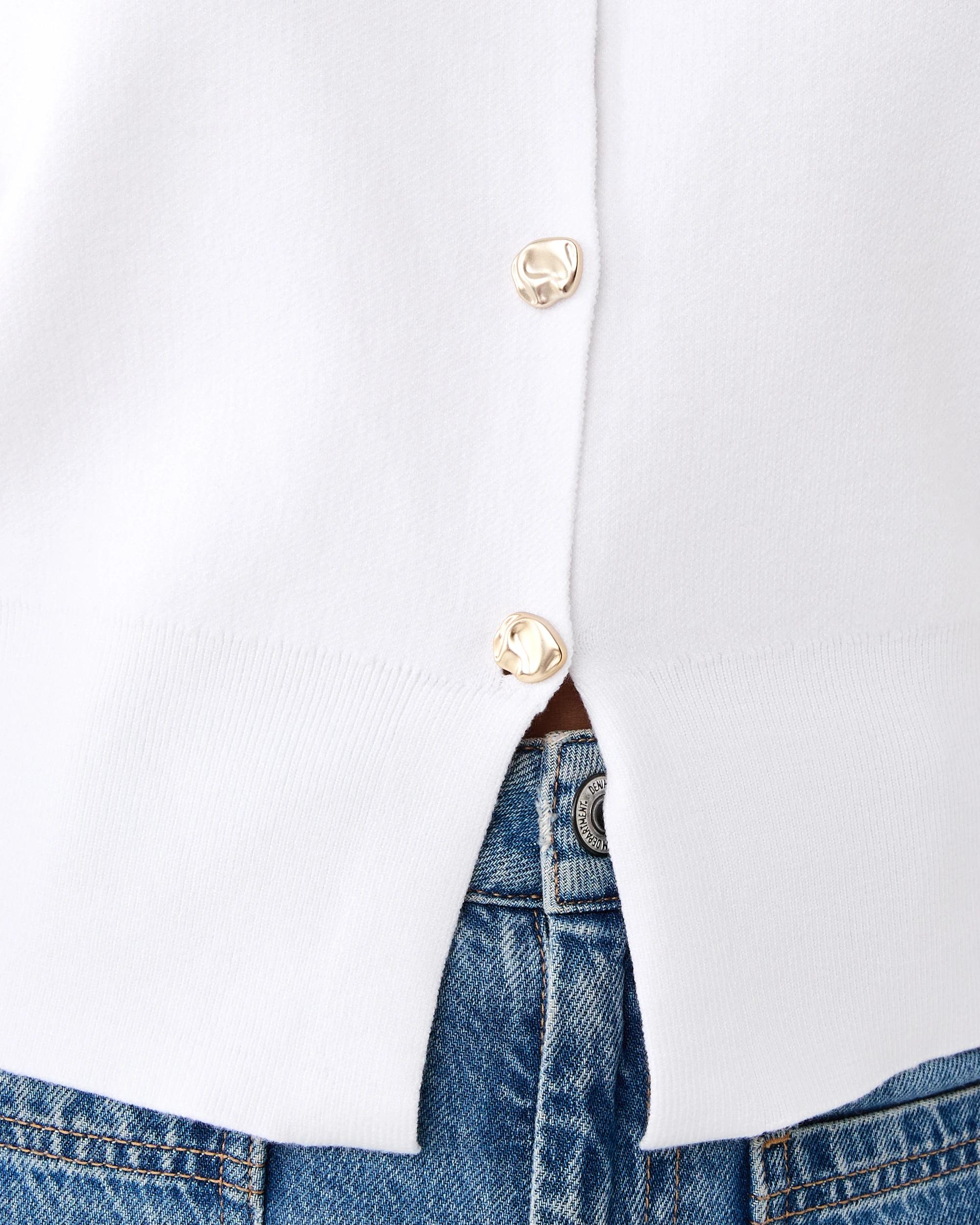 6 Compact Button Cardigan Cld White, 6 of 7