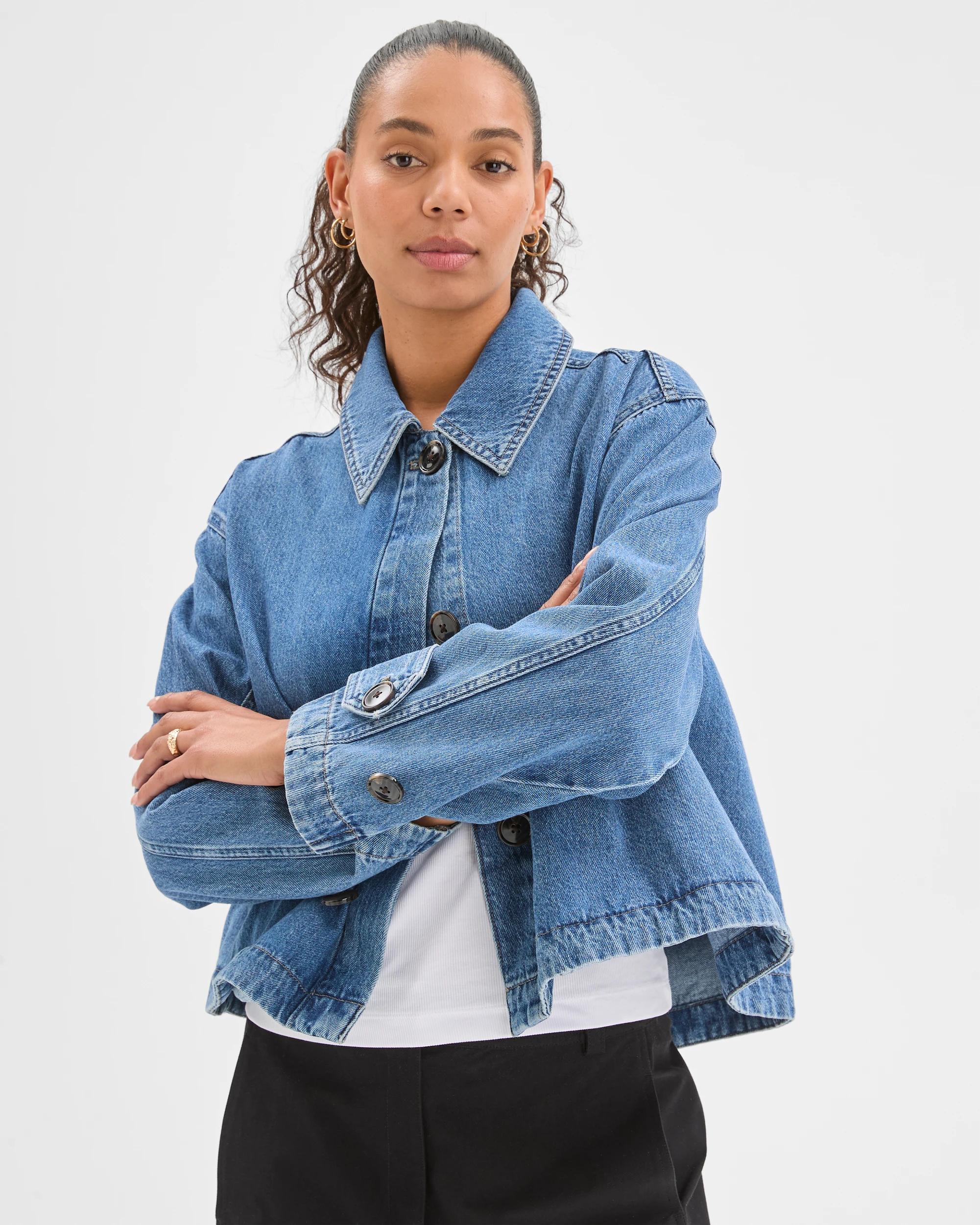 5 Target Denim Shacket MID WORN, 5 of 8