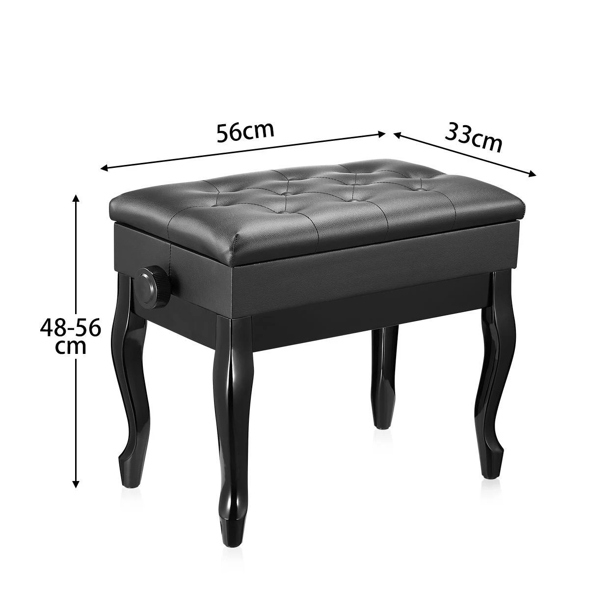 4 Melodic Piano Stool Adjustable Wood Chair Keyboard Bench, 4 of 4