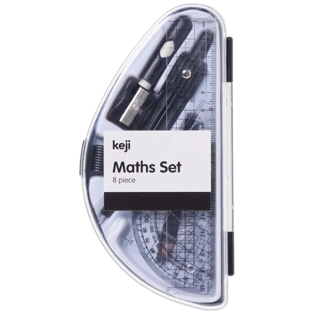 2 Keji Plastic Maths Set 8 Piece Black, 2 of 2