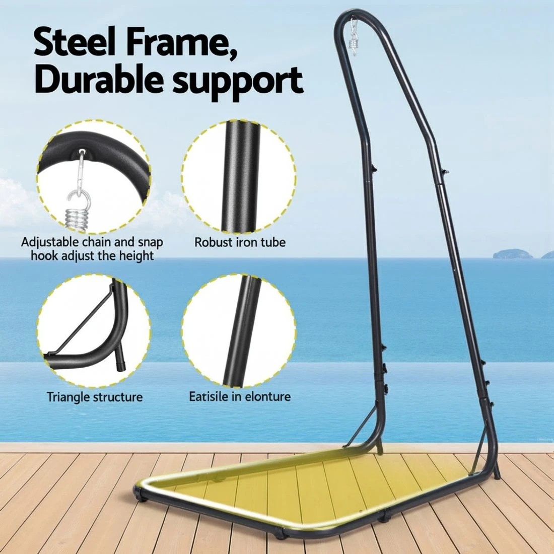 5 Gardeon Hammock Chair with Heavy Duty Steel Stand - - Multi, 5 of 6