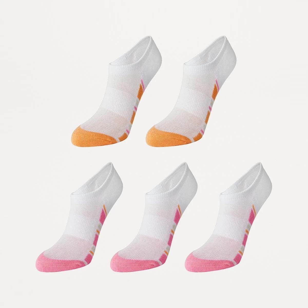 1 5 Pack Terry Sneaker Socks VARIGATED STRIPE FONDANT PINK, 1 of 3