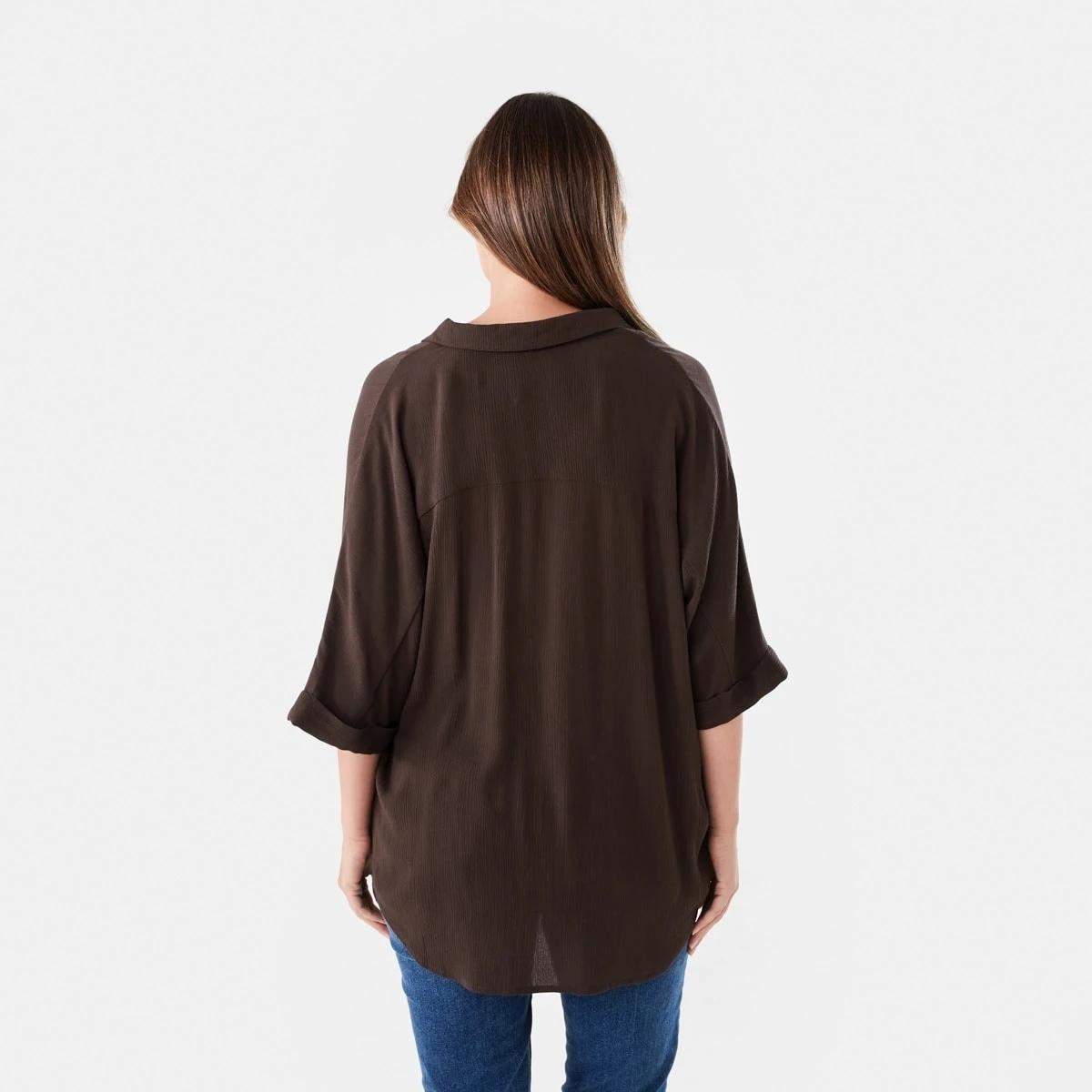 3 Short Dolman Sleeve Shirt MELTED CHOCOLATE, 3 of 5
