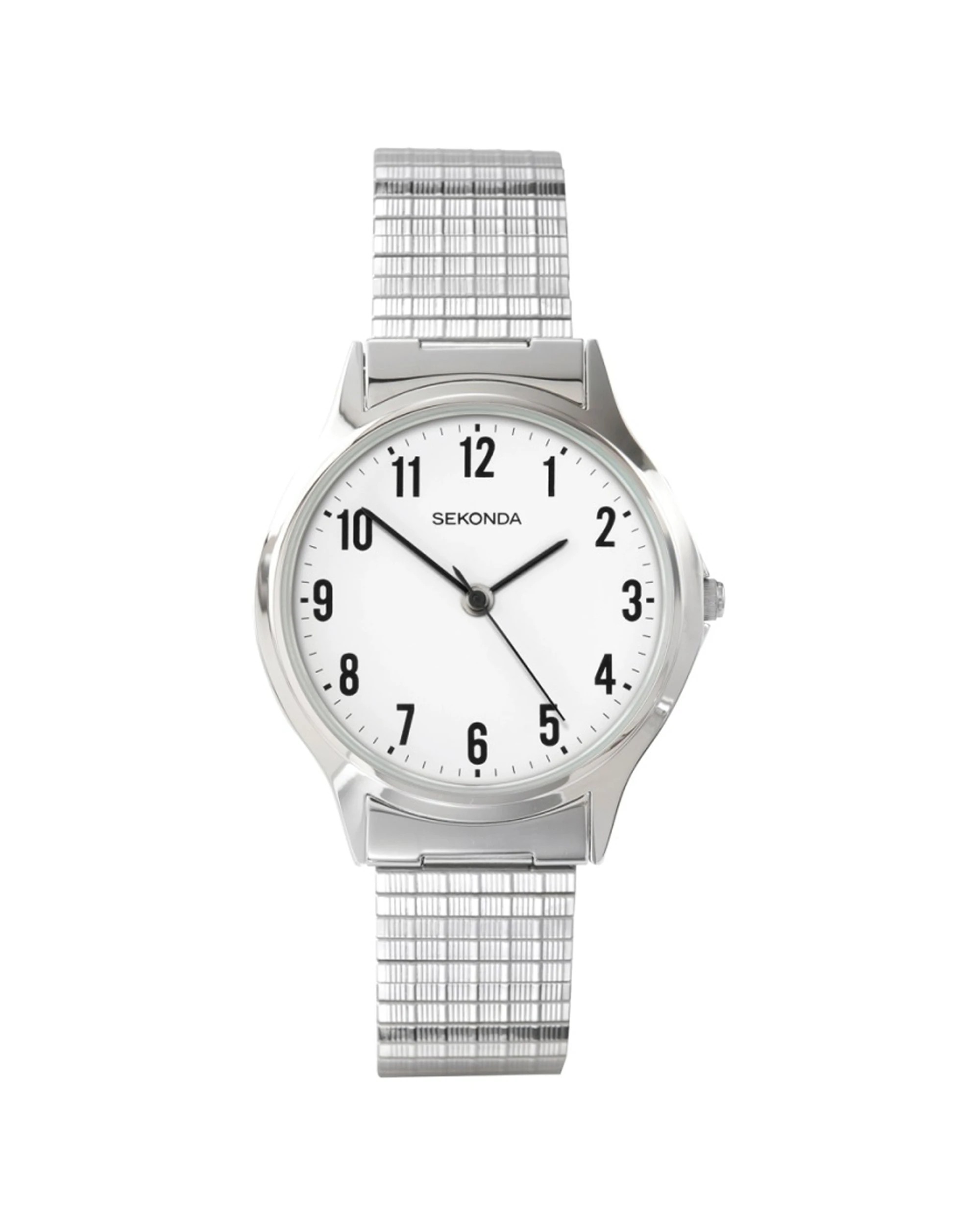 1 Sekonda Men's Watch Silver Metal Bracelet 37mm Case 3 ATM Water Resistant, 1 of 2