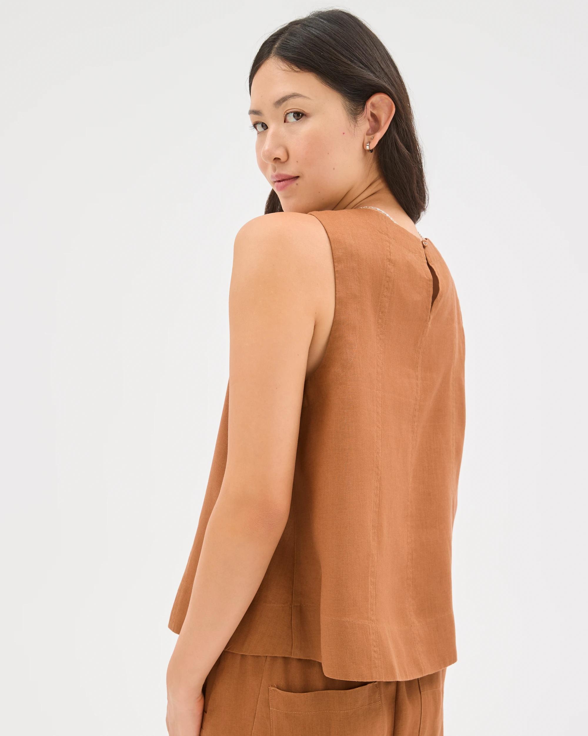 6 Target Woman European Linen Swing Tank Top BUTTERSCOTCH, 6 of 6