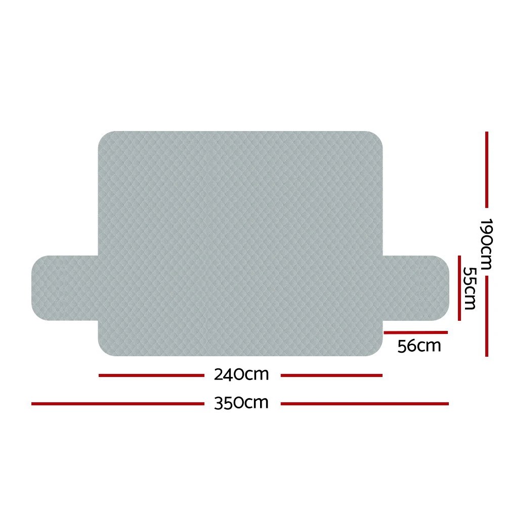 2 Artiss Sofa Cover Couch Covers 4 Seater 100% Water Resistant - Grey, 2 of 5