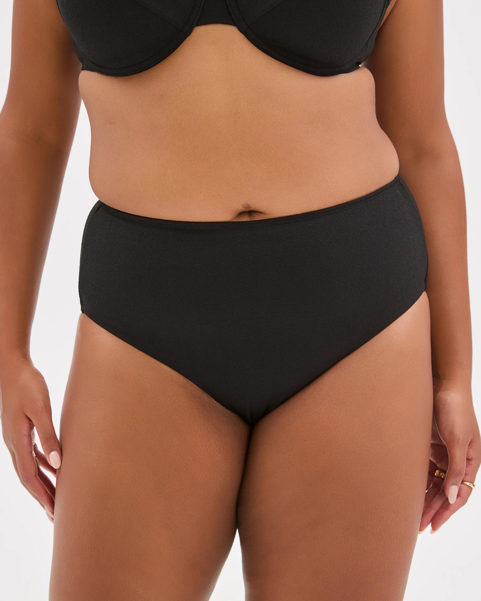 8 Target Woman Shape Your Body Resort High Waisted Soft Textured Swim Bikini Bottoms BLACK, 8 of 9