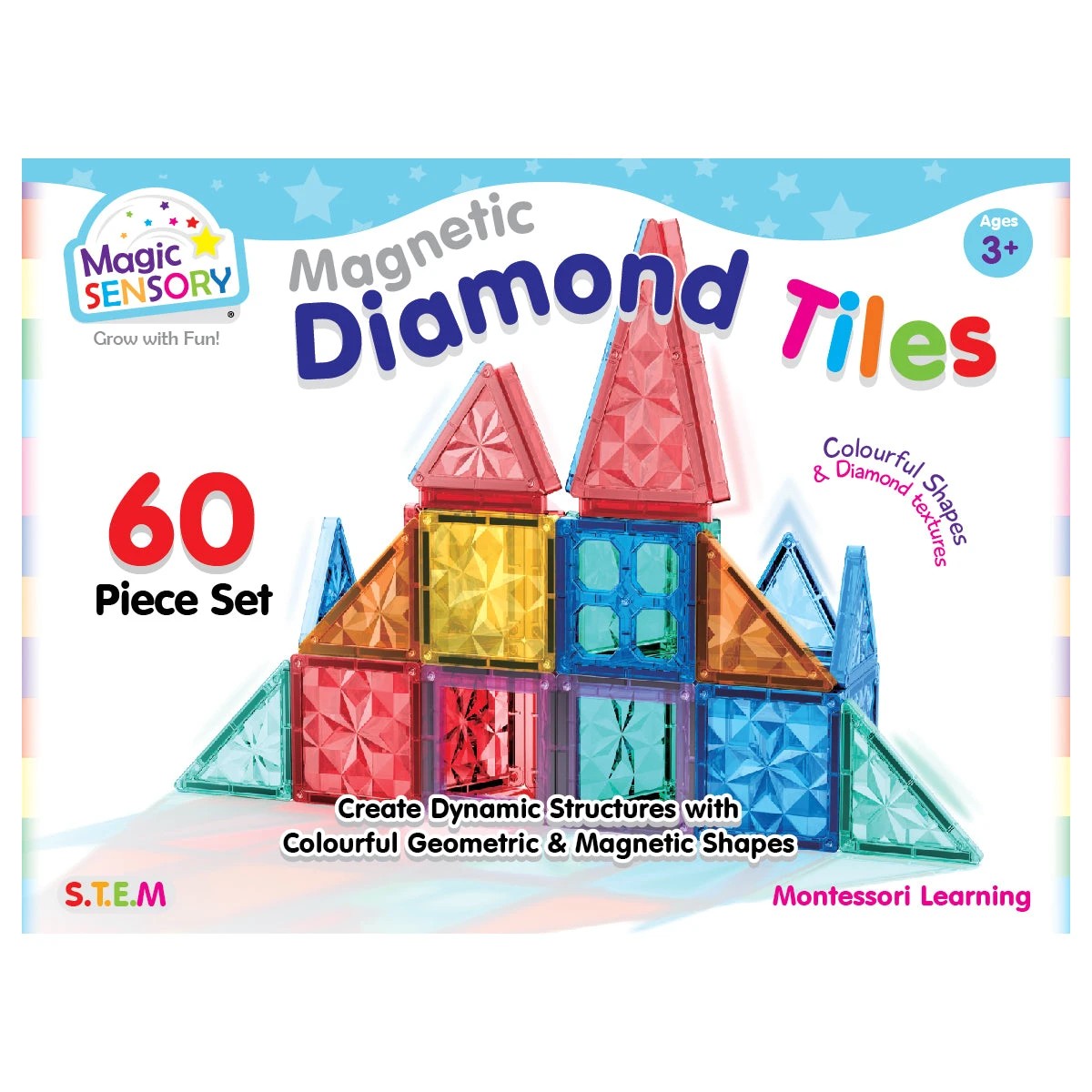 9 Magic Sensory Magnetic Diamond Tiles 60 Piece Set, 9 of 10