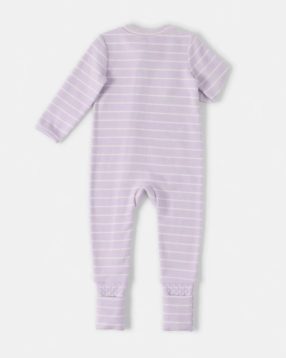 2 Cotton Sueded Coverall Prpl Strp, 2 of 4