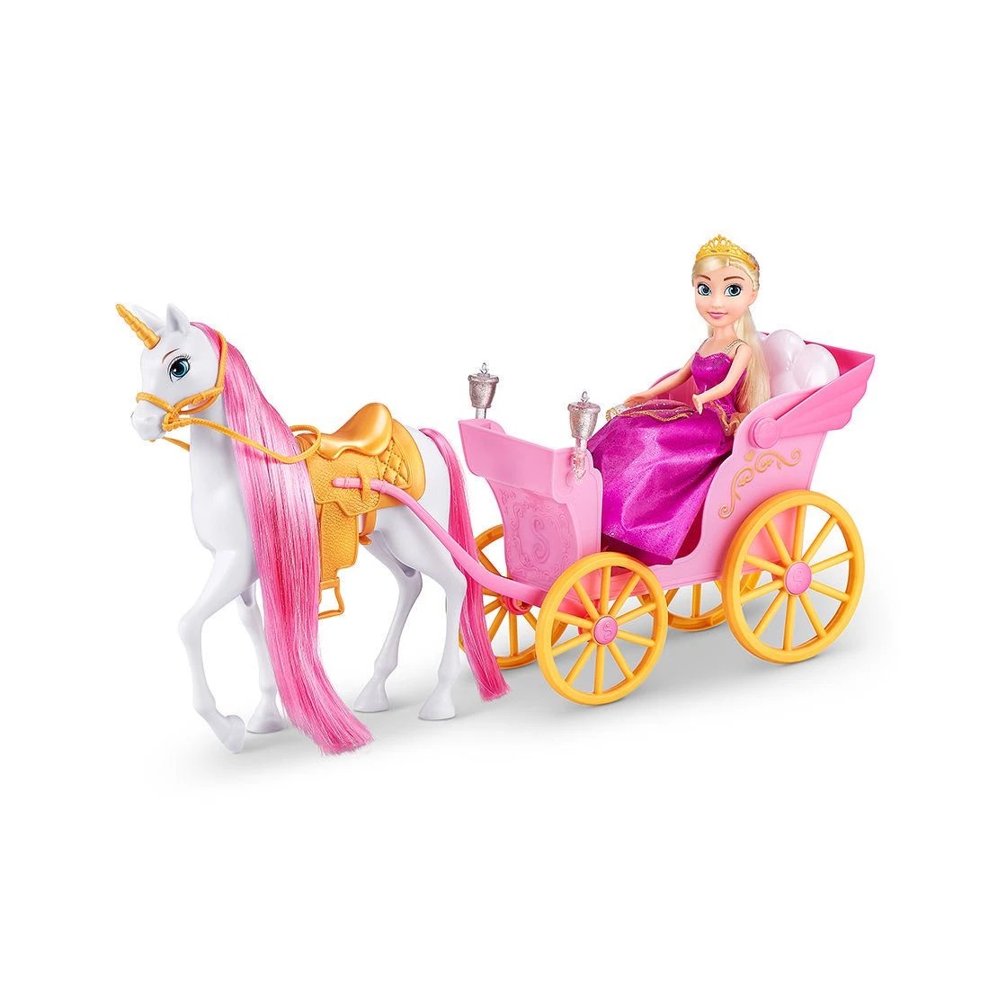 3 Sparkle Girlz Unicorn and Princess Doll with Carriage Set by ZURU - Pink, 3 of 10