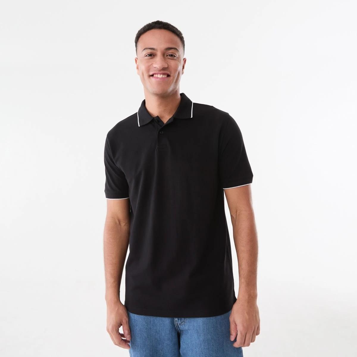 1 Pique Polo Shirt BLACK, 1 of 5