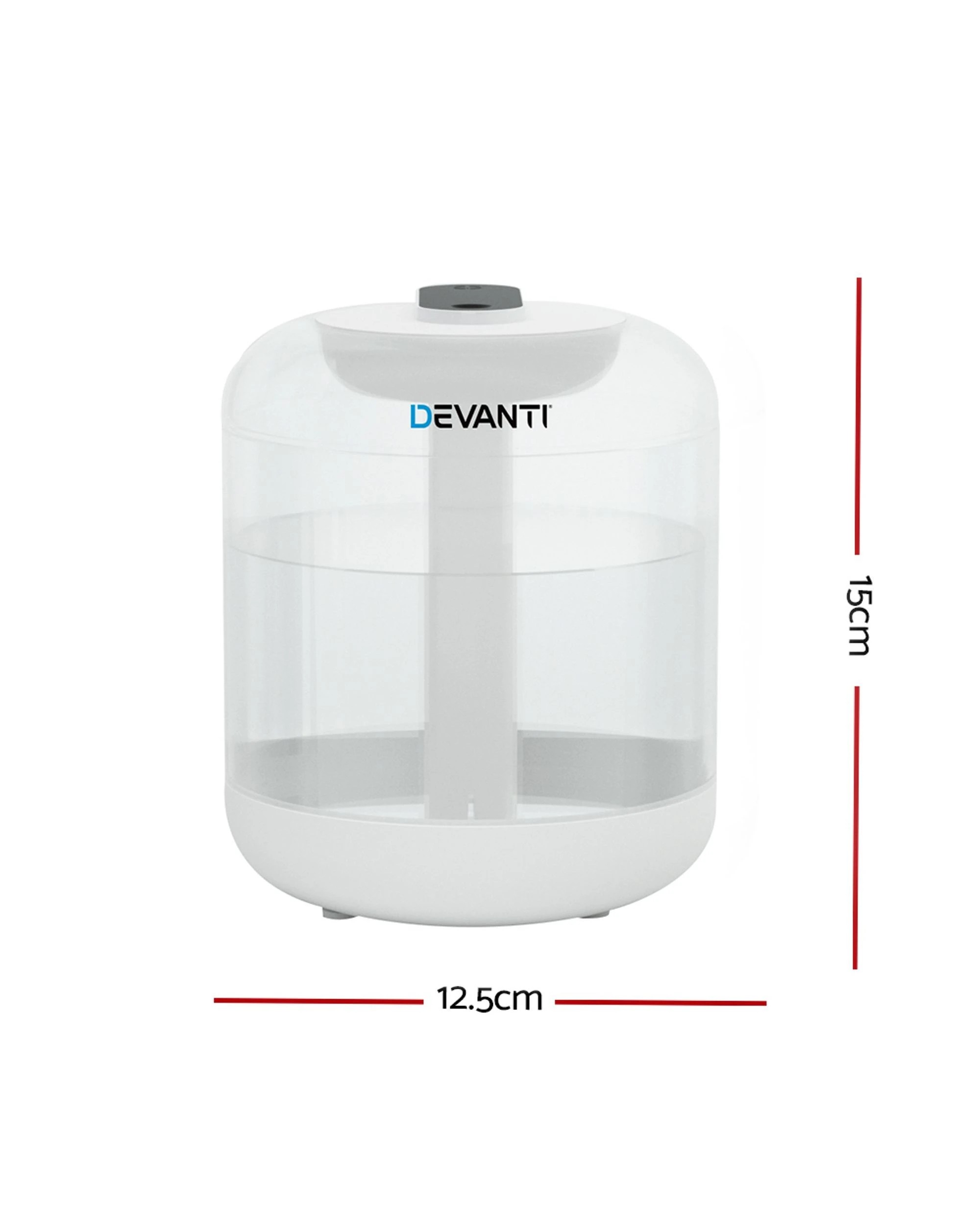 2 Devanti Aroma Diffuser Aromatherapy Humidifier 1L - White, 2 of 7