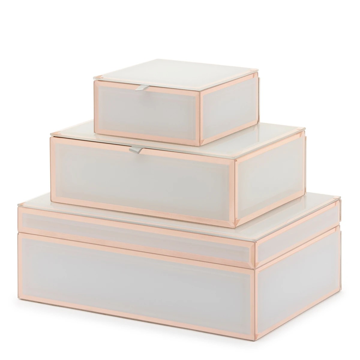 5 One Six Eight London Sara Jewellery Box - White / Rose Gold - L - White, 5 of 5