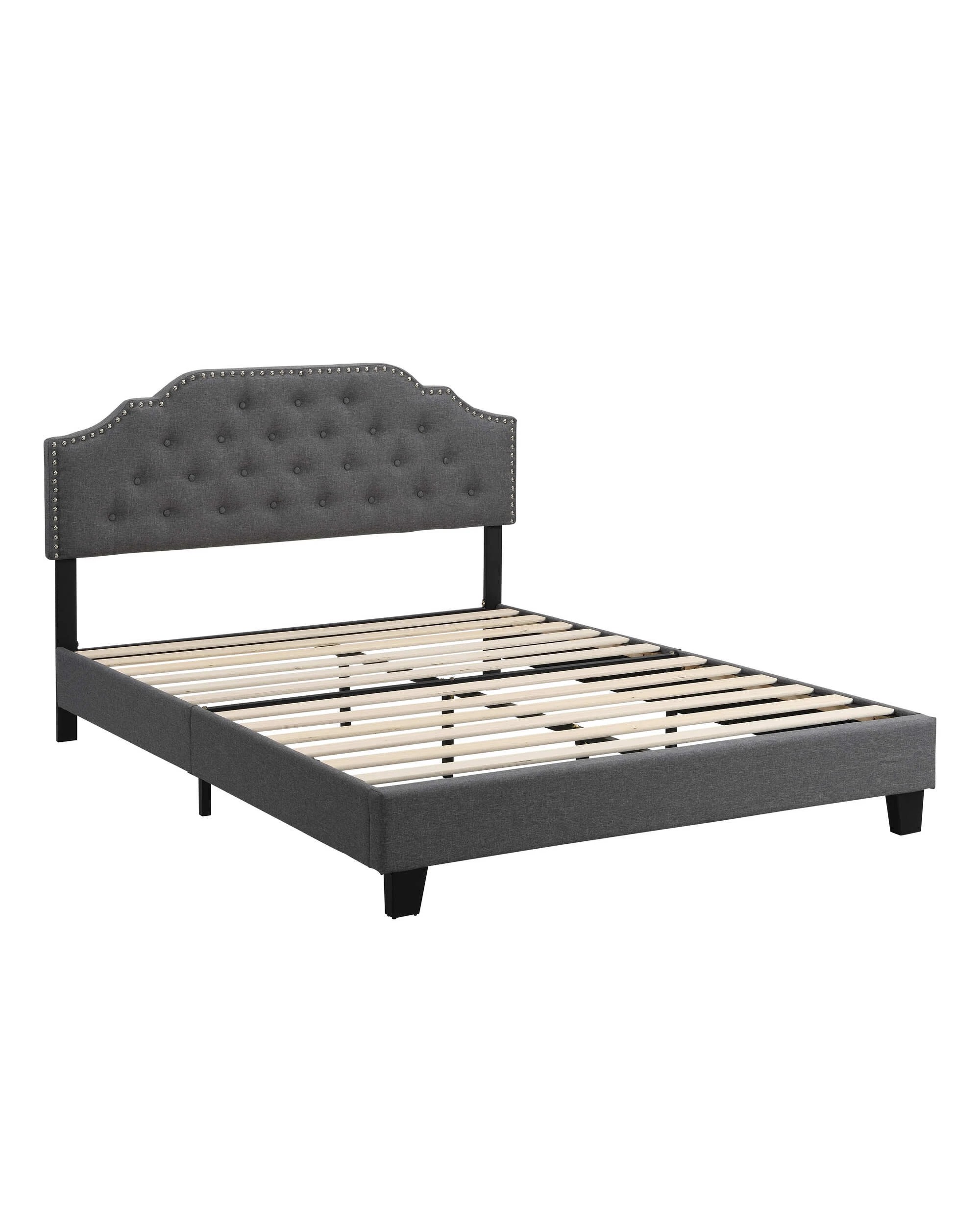 3 IHOMDEC BEF02 Double Size Bed Frame - Grey - Grey, 3 of 10