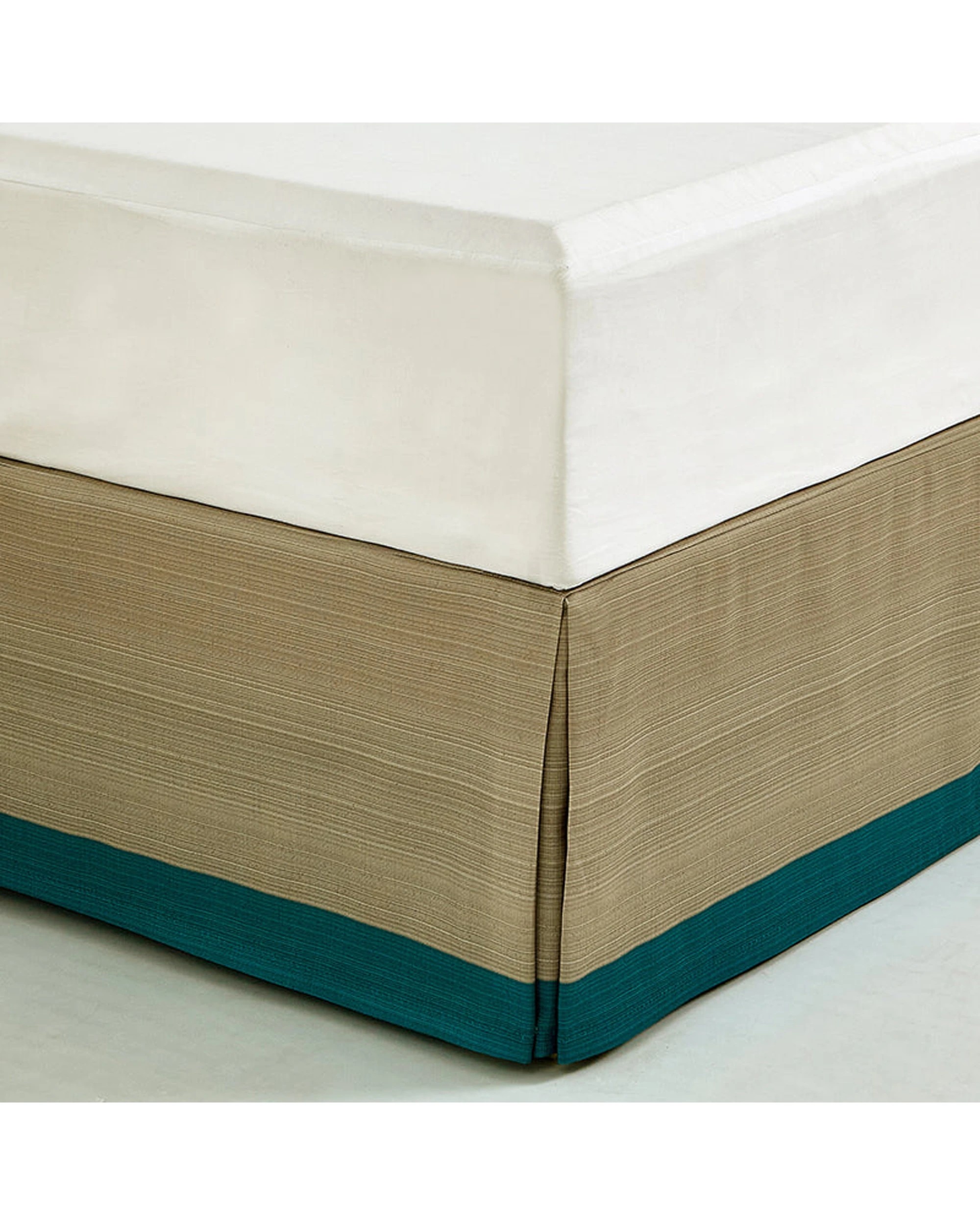 2 Cotton More Bed Skirt Valance With Go Over Bed Base Stripe Edge - King Bed - Blue, 2 of 3