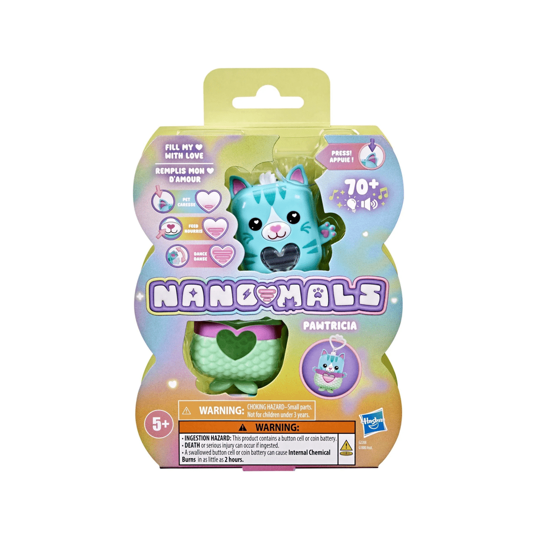 3 Hasbro Nano-Mals Pawtricia the Blue Kitty Electronic Fidget Pet, 3 of 6