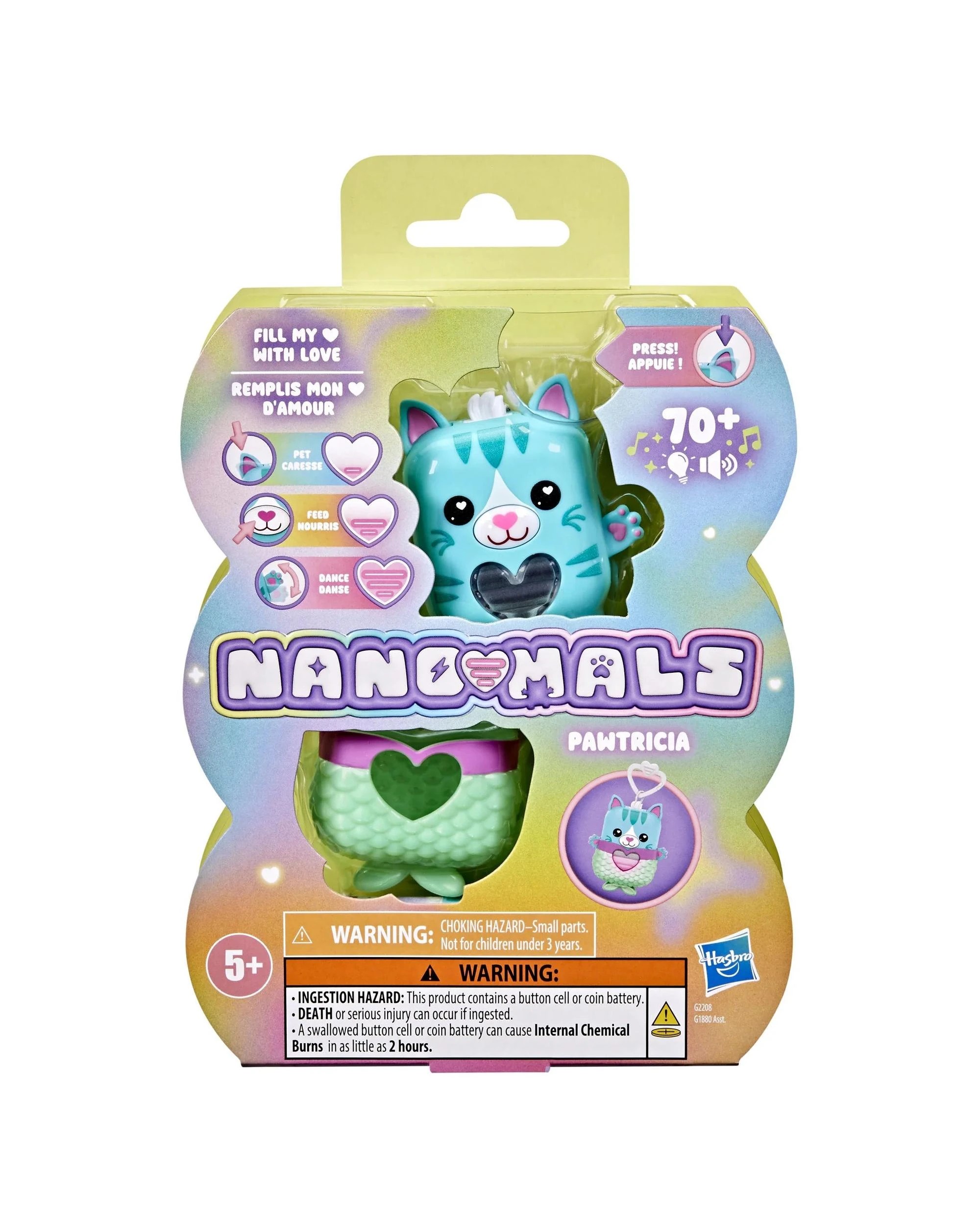 3 Hasbro Nano-Mals Pawtricia the Blue Kitty Electronic Fidget Pet, 3 of 6