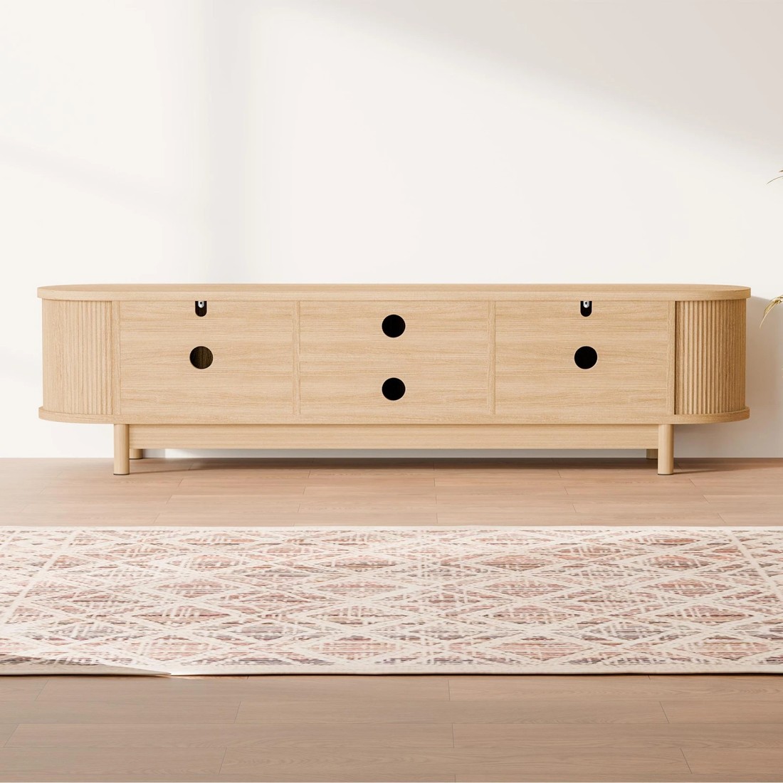 5 Alfordson TV Cabinet Entertainment Unit Stand 160cm Storage Shelf - Oak, 5 of 10