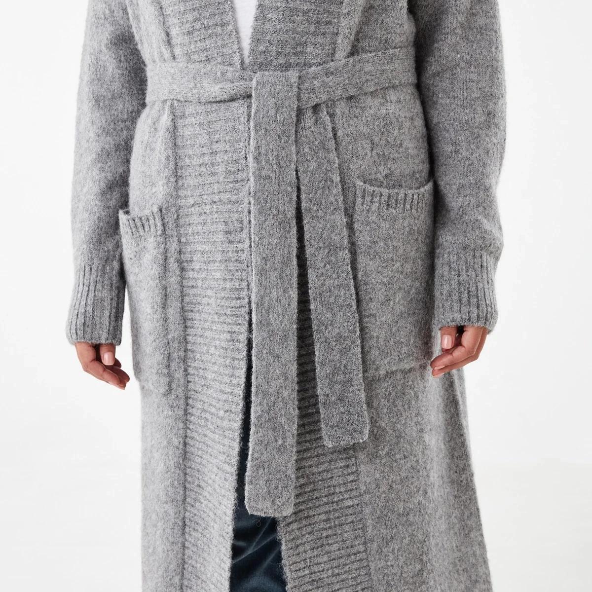 6 Longline Fluffy Cardigan Grey Marle, 6 of 7