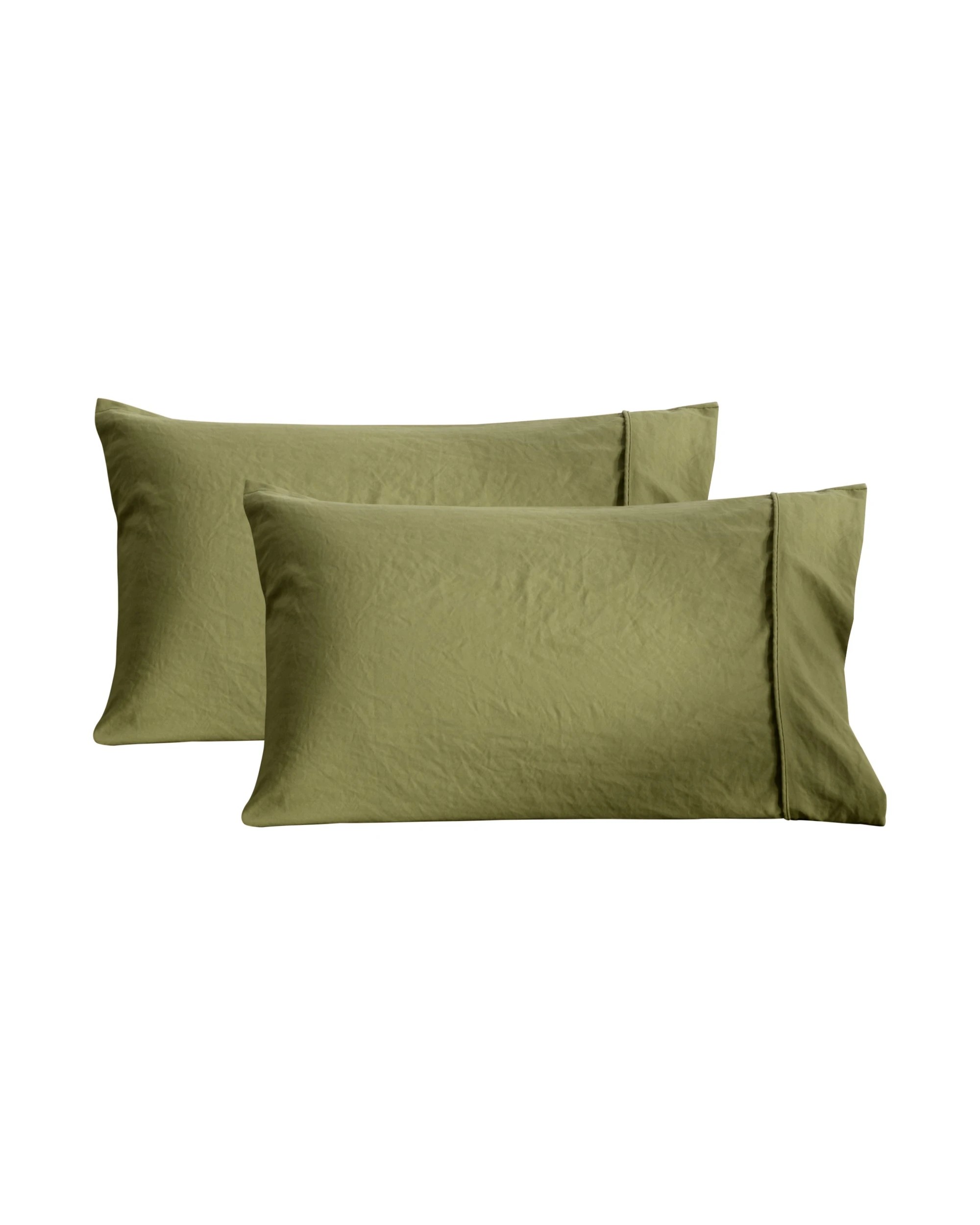 6 Dreamaker Superfine Washed Microfibre Standard Pillowcase Twin Pack - Olive, 6 of 6