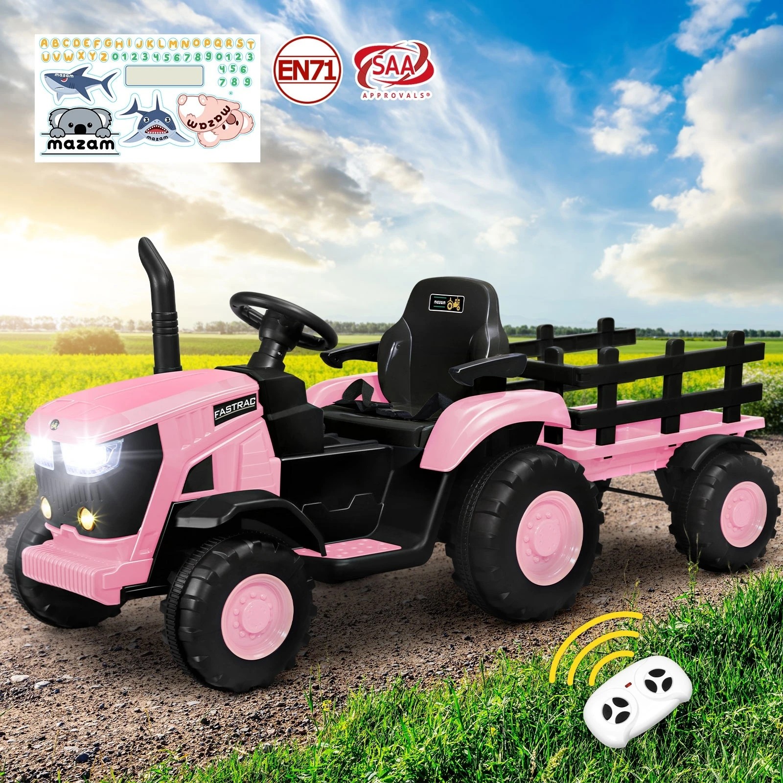2 Mazam 156 Cm Kids Ride On Car Tractor 12v Remote Control Electric Gift Toy
 - Pink, 2 of 10