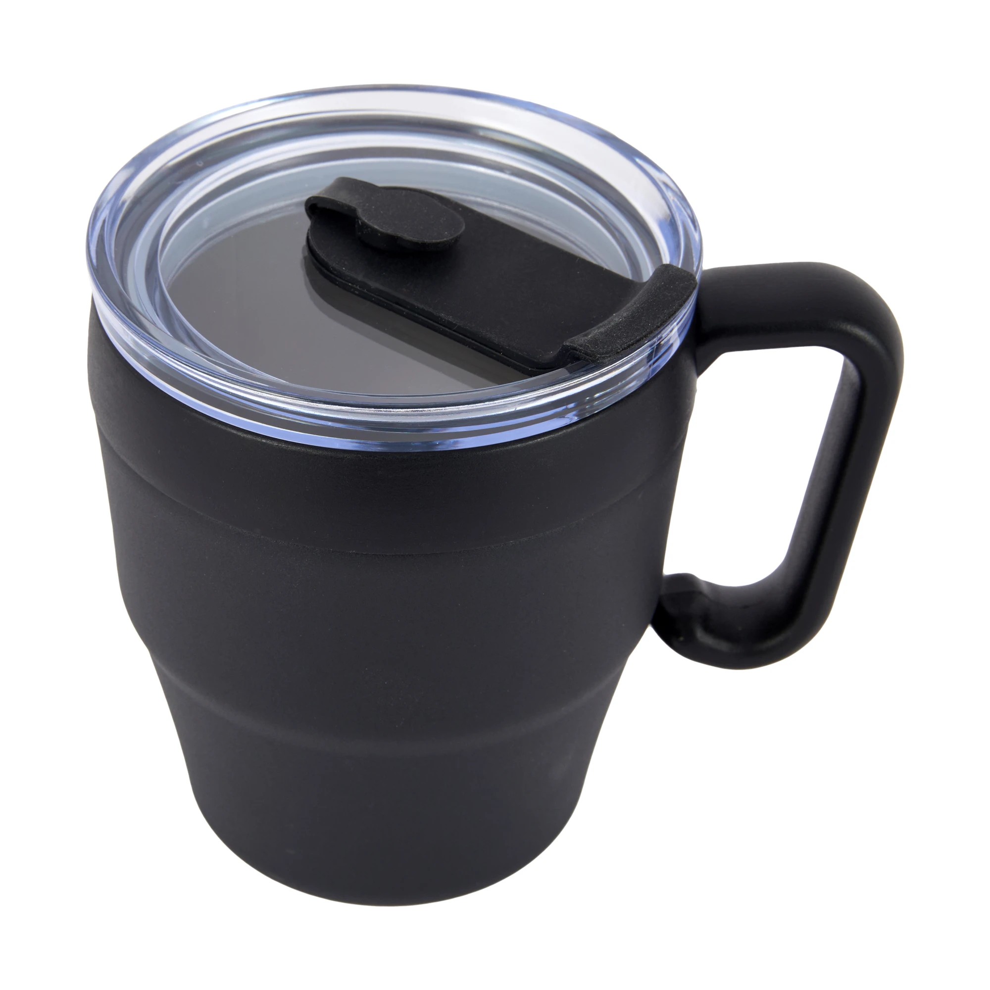 2 400ml Black Reusable Travel Mug with Straw, 2 of 5