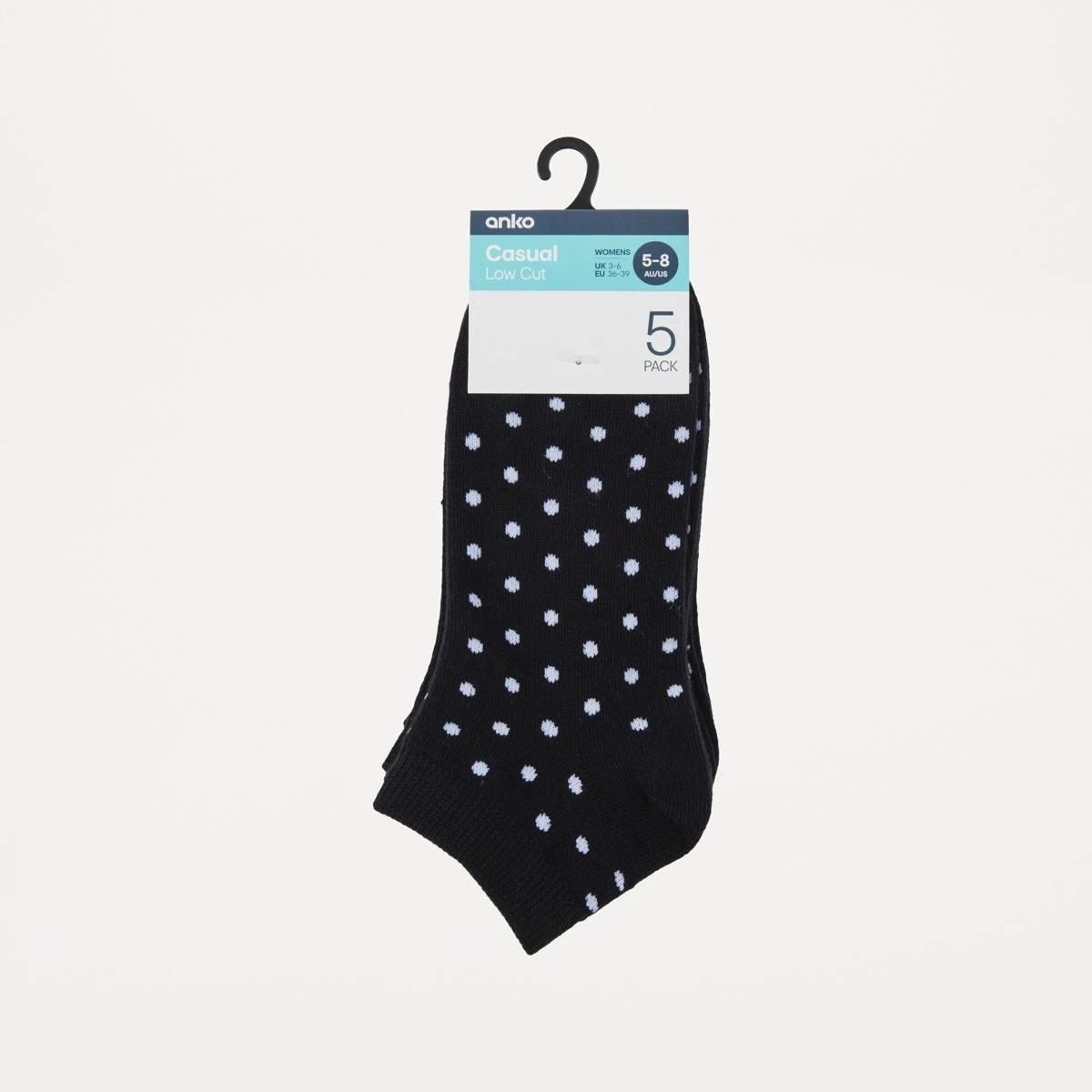 3 5 Pack Fashion Low Cut Socks BLACK, 3 of 3