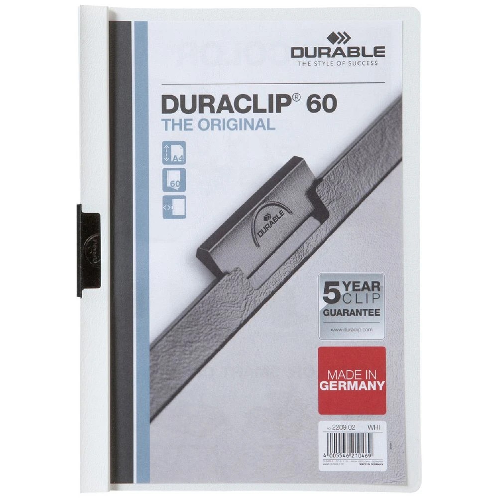 1 Durable A4 Duraclip 60 Clamp File White, 1 of 1