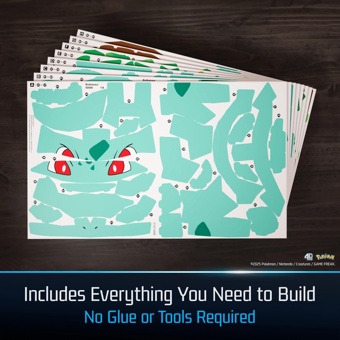 5 Pokemon 4D Build Bulbasaur 3D Puzzle Model Kit, 5 of 8