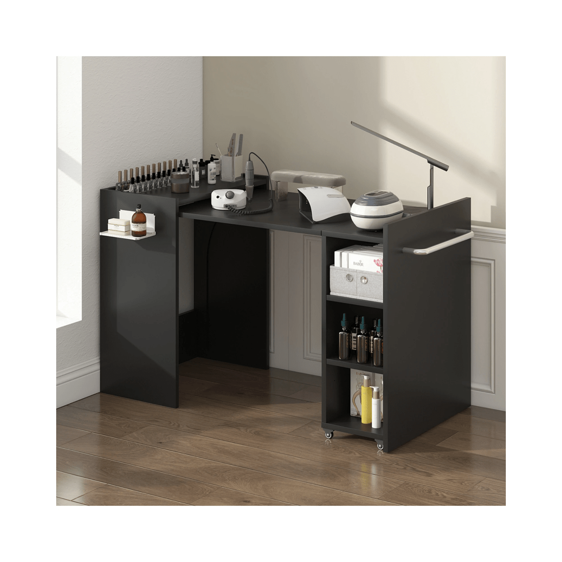 3 Advwin Computer Desk Folding Sewing Table Black, 3 of 8