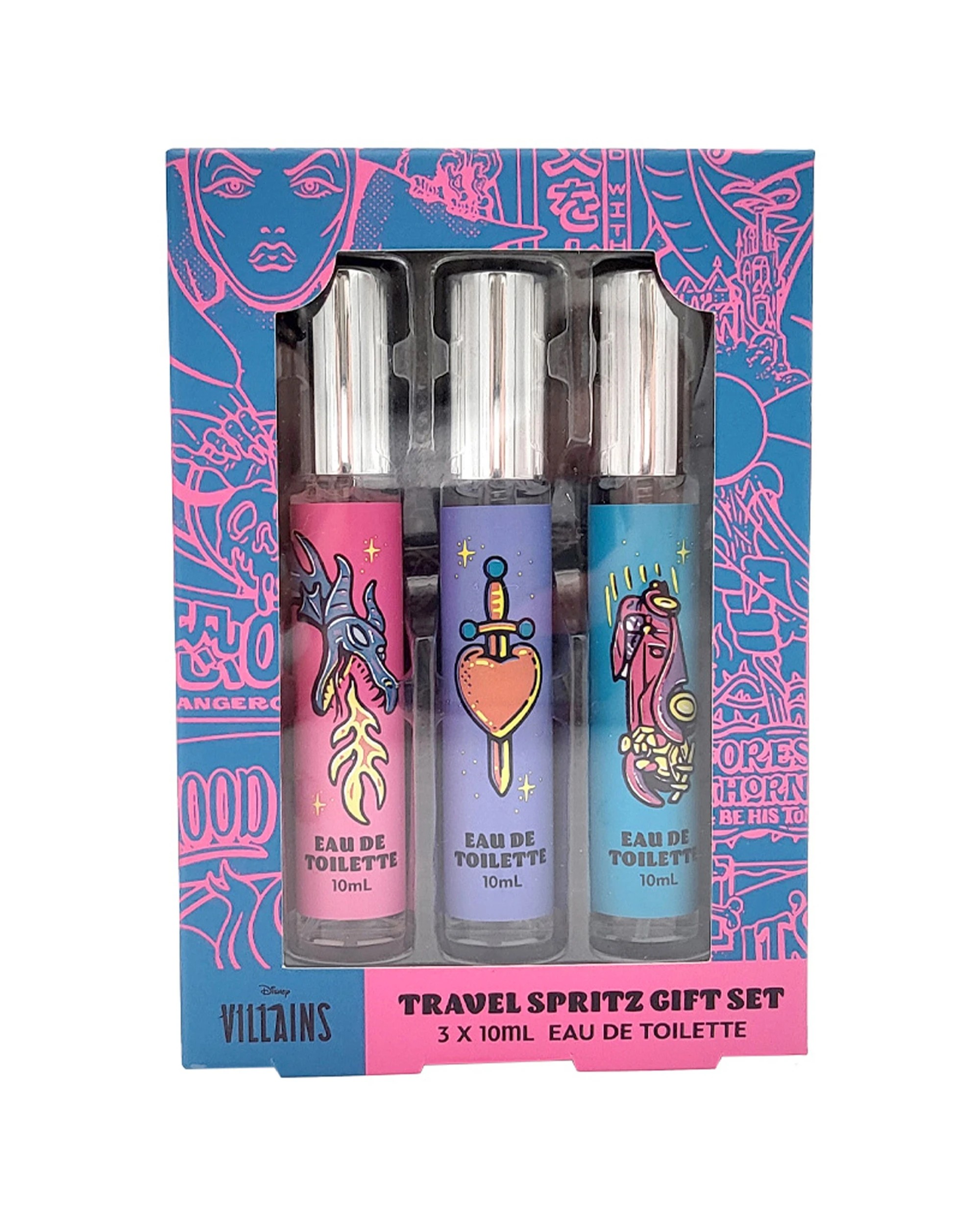 1 DISNEY 3pc Villains Travel Spritz Gift Set Perfume Eau De Toilette 10ml - Multi, 1 of 1