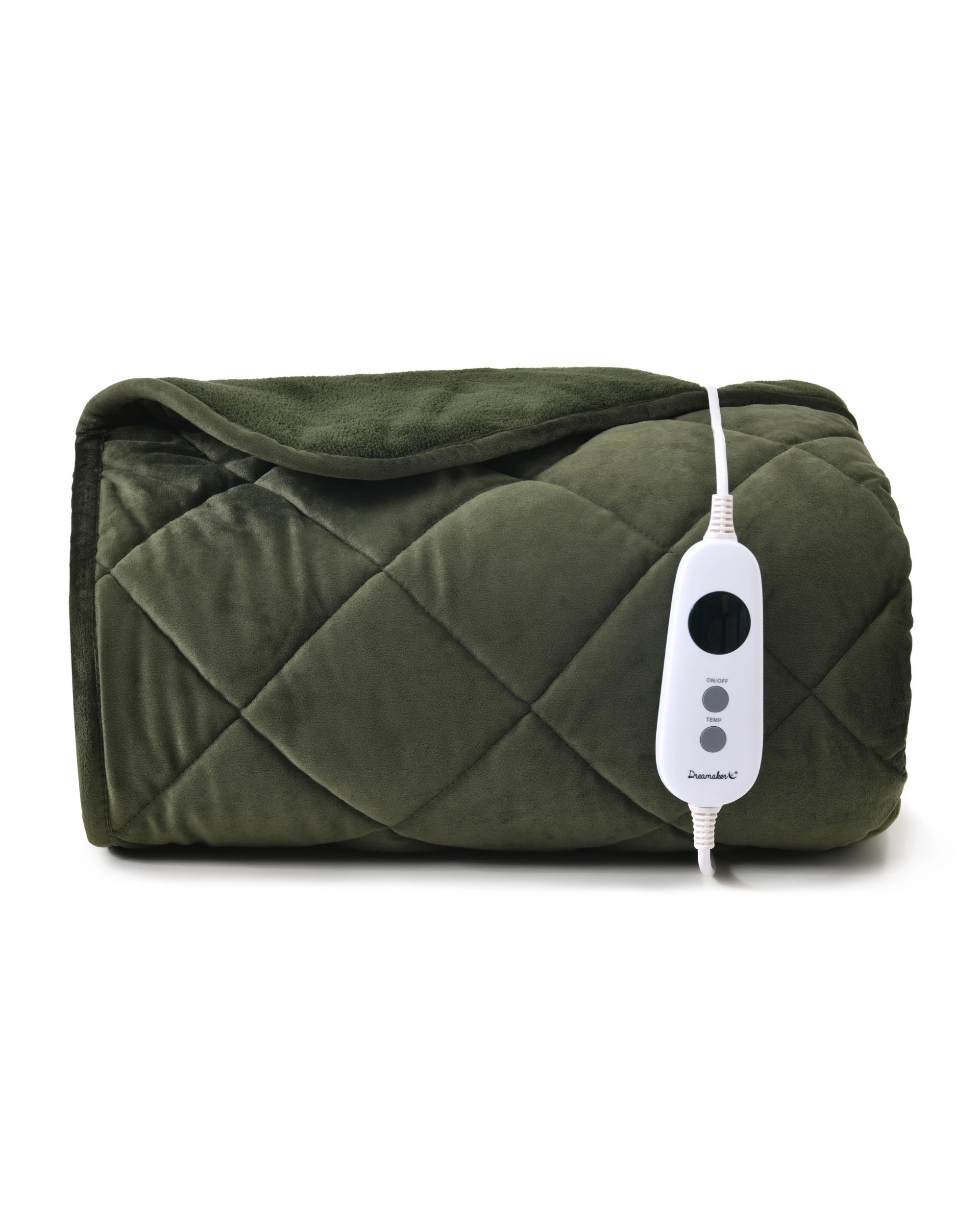 2 Dreamaker Haven Quilted Velvet Heated Throw 130x160cm - Olive, 2 of 8
