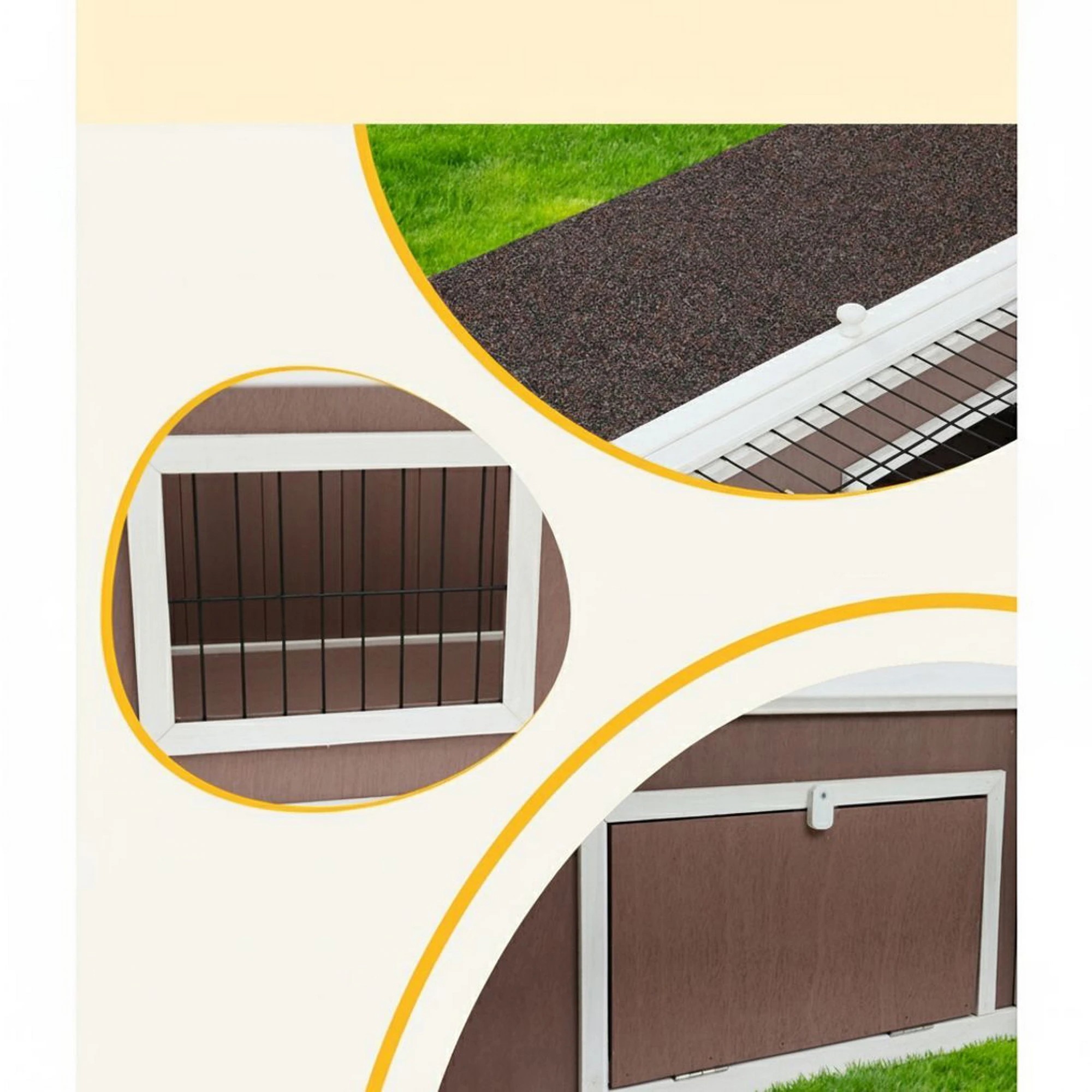 7 i.Pet Rabbit Hutch Chicken Coop Large Outdoor Wooden Run Pet Cage House Coops - Multi, 7 of 7