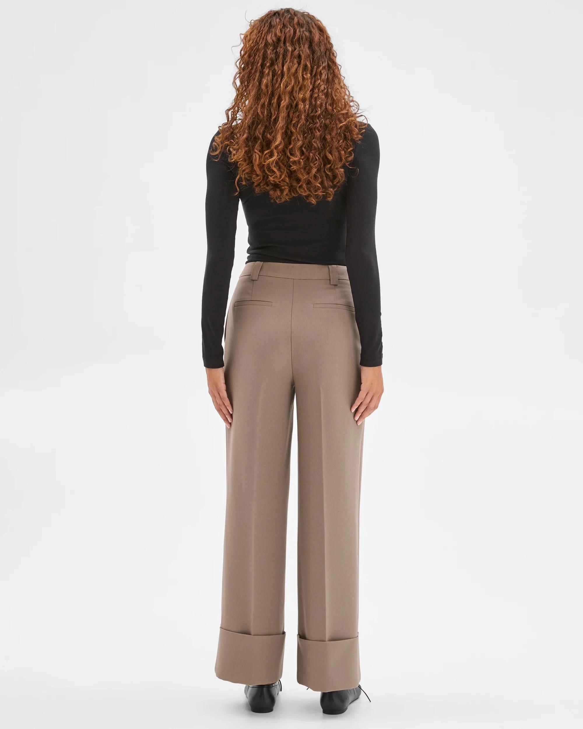 6 Preview Wide Leg Cuff Detail Pants GREY, 6 of 6